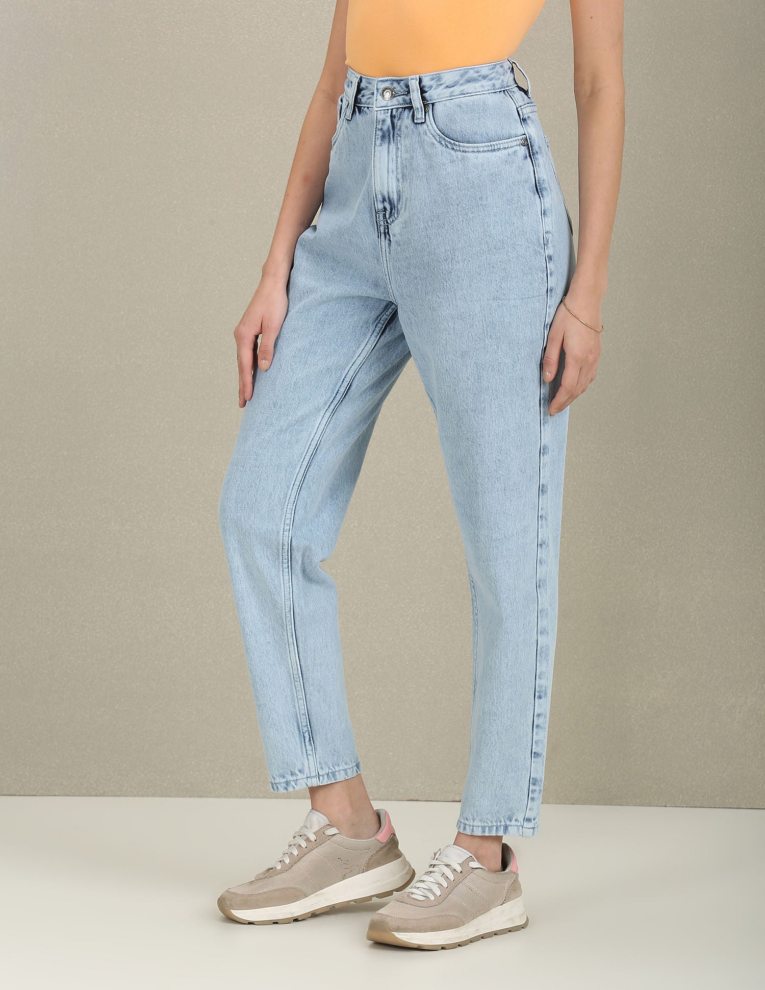 Mom Fit High Rise Jeans Light Blue - U.S. Polo Assn. India | Large
