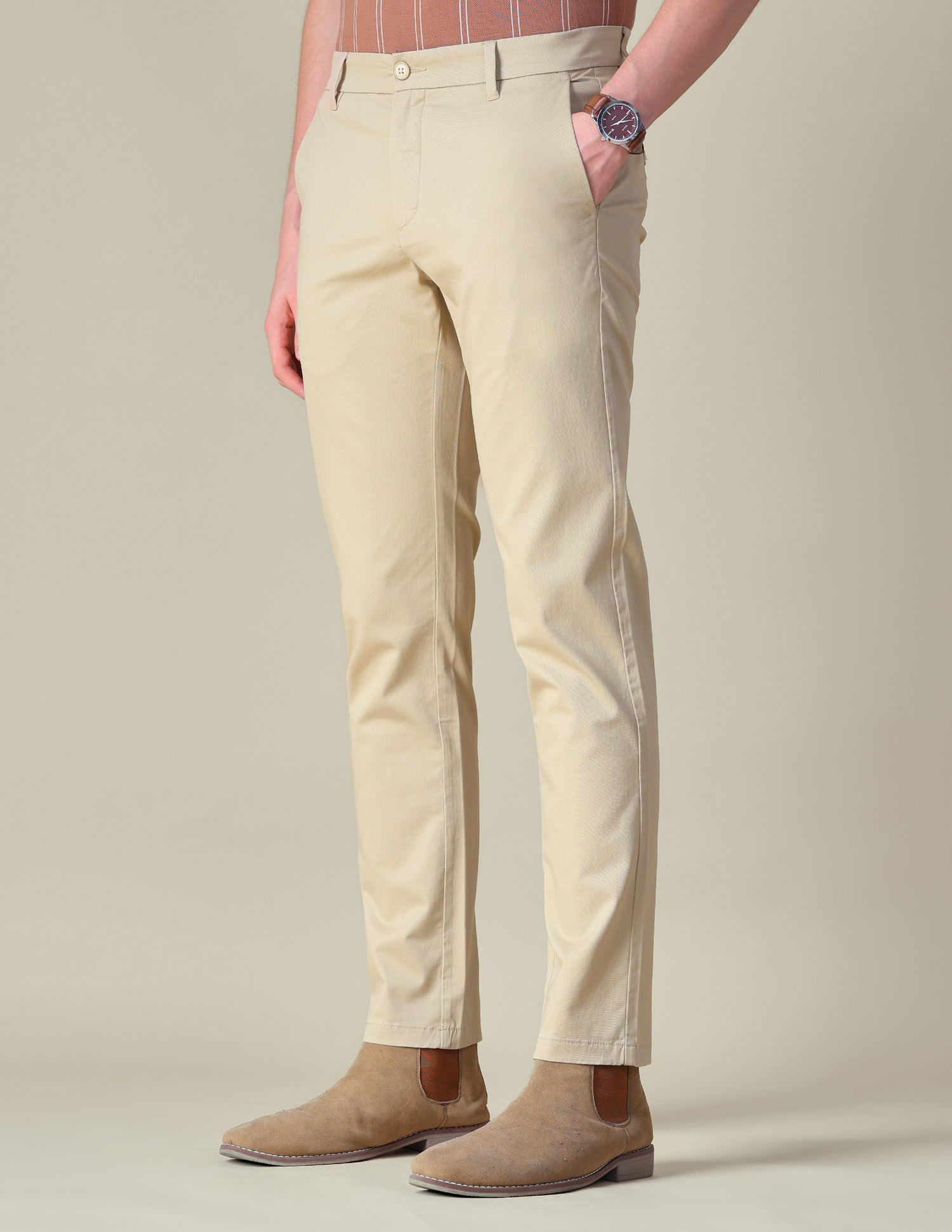 Twill Denver Slim Fit Trousers Beige - U.S. POLO ASSN. | Large