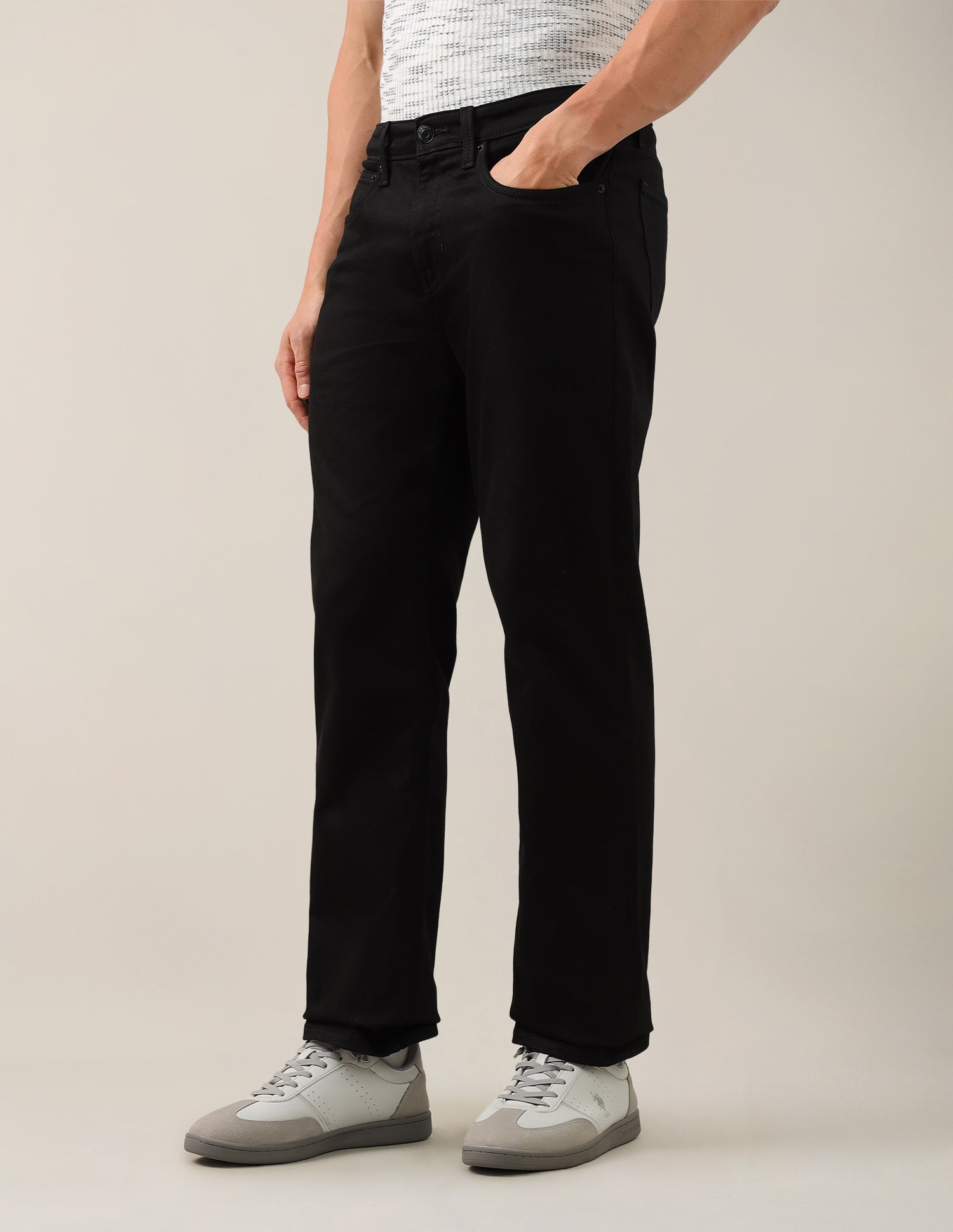 Shawn Relaxed Fit Black Jeans Black - U.S. Polo Assn. India | Large
