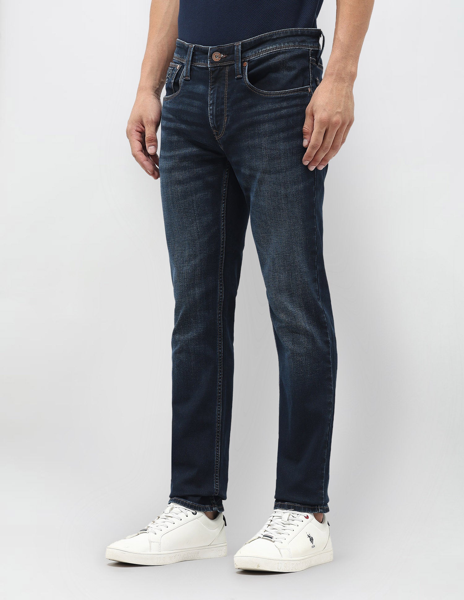 Regallo Skinny Fit Blue Jeans Med Blue - U.S. POLO ASSN. | Large