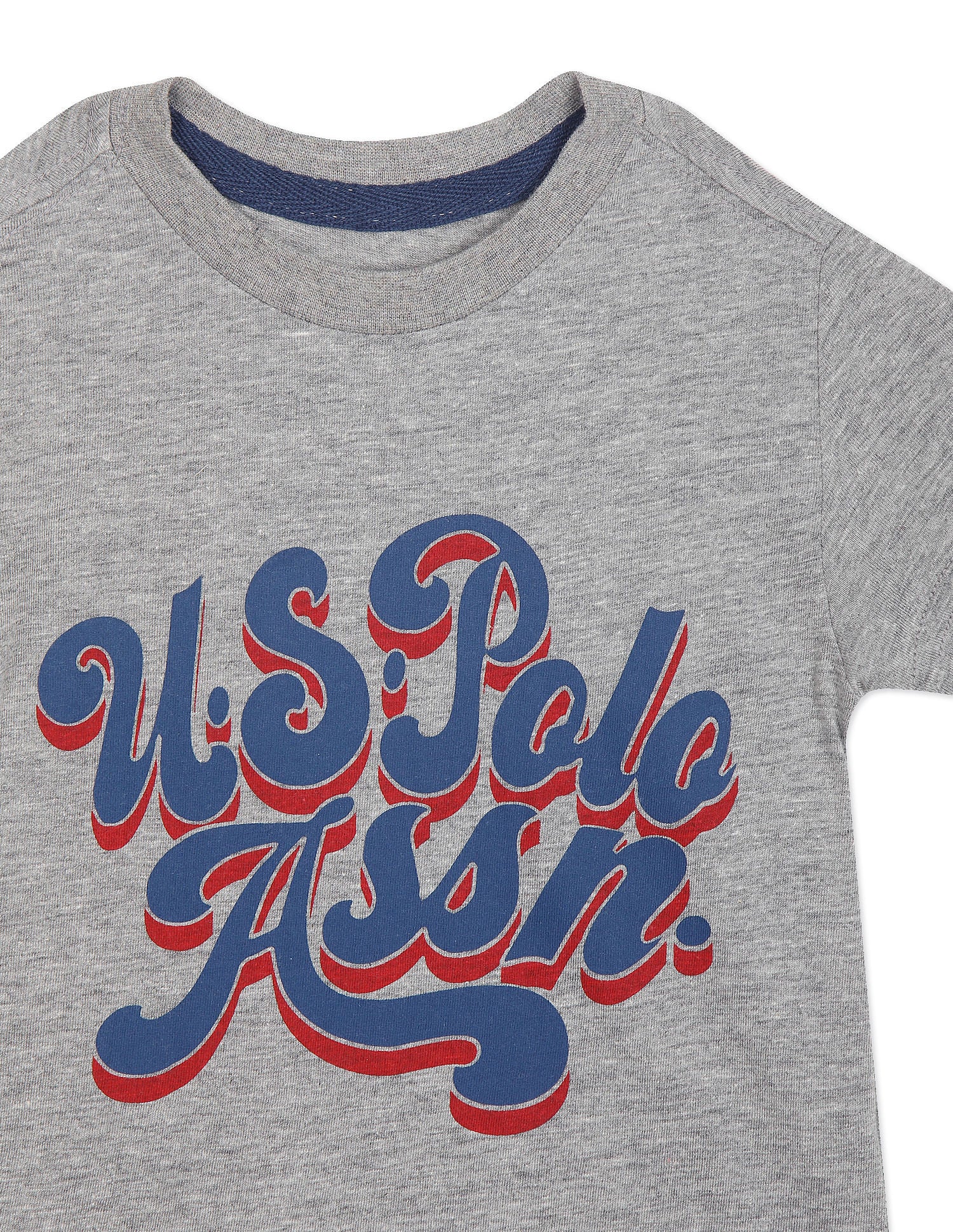 Crew Neck Brand Print T-Shirt Grey - U.S. POLO ASSN. | Large