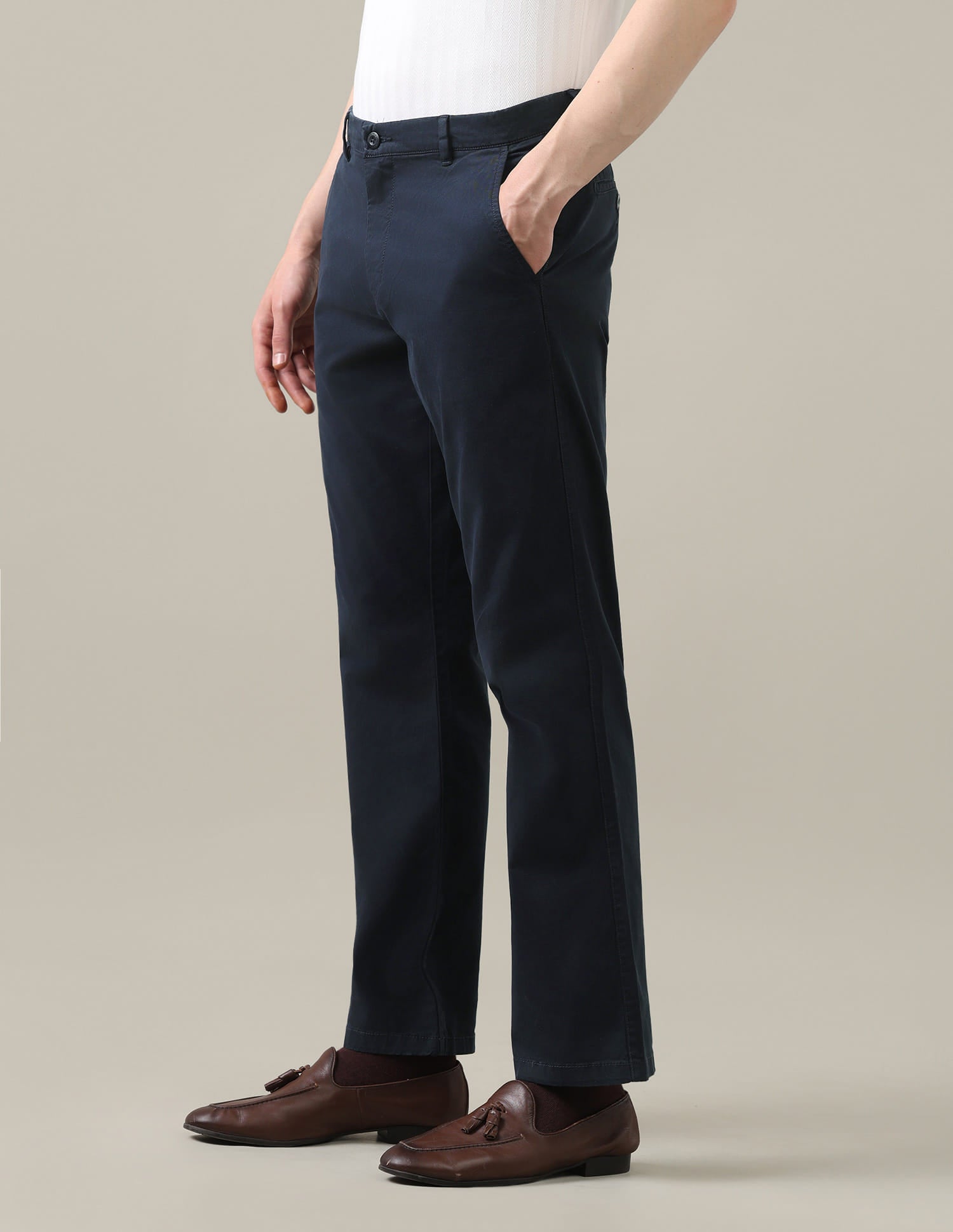 Twill Riley Straight Fit Trousers Blue - U.S. Polo Assn. India | Large