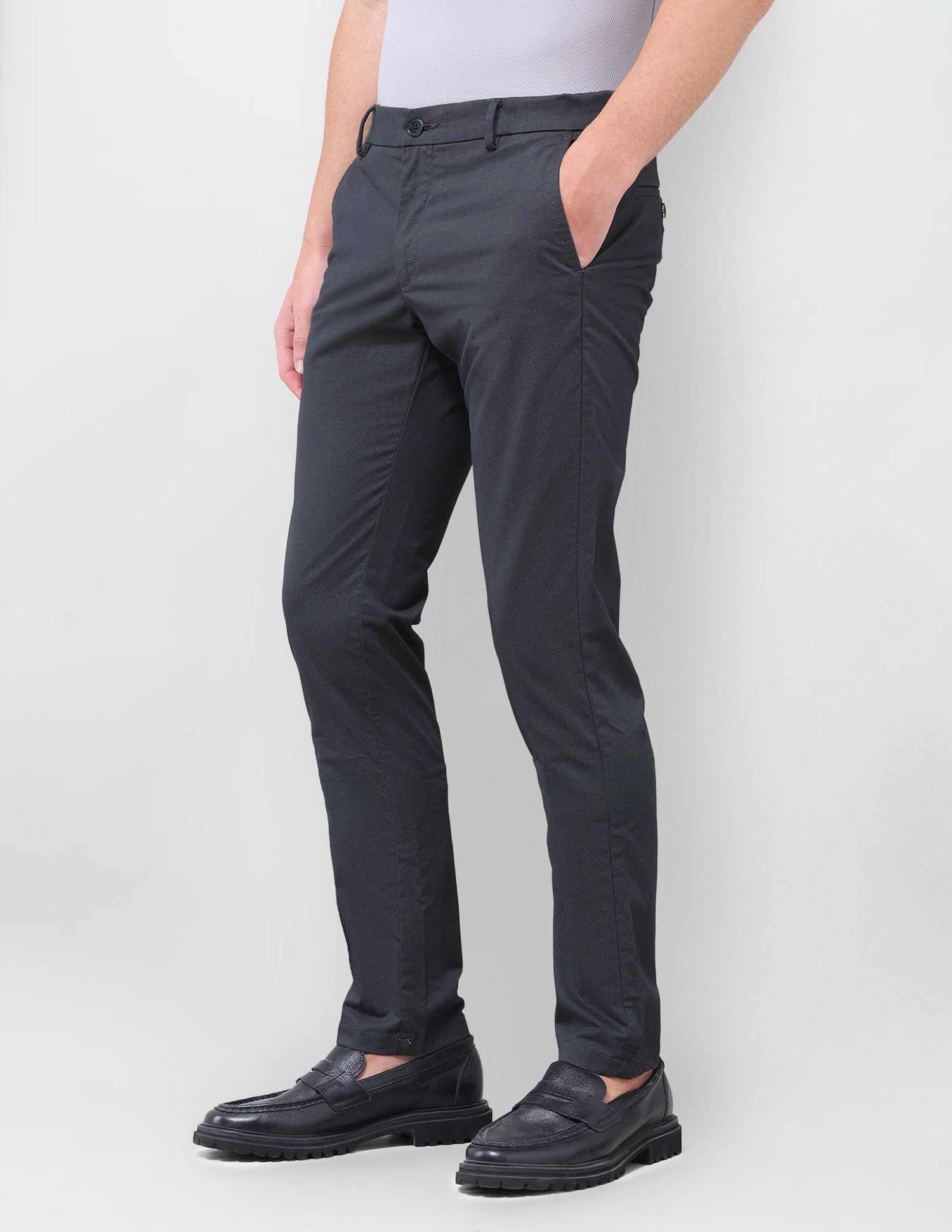 Satin Denver Slim Fit Trousers Charcoal - U.S. Polo Assn. India | Large