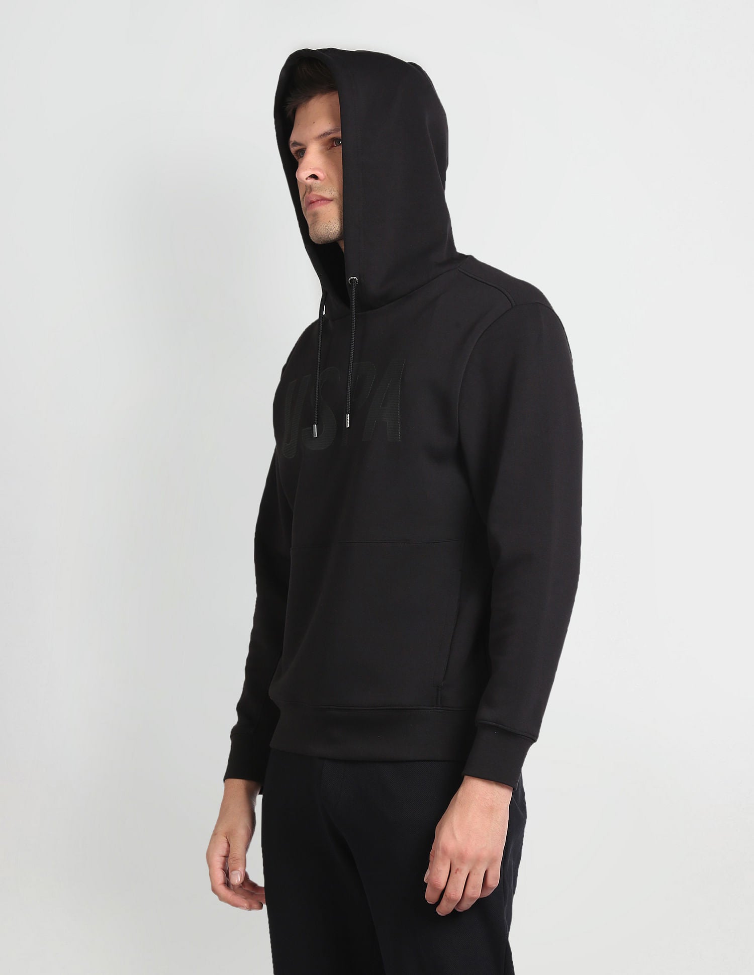 Typographic Brand Print Sweatshirt Black - U.S. POLO ASSN. | Large