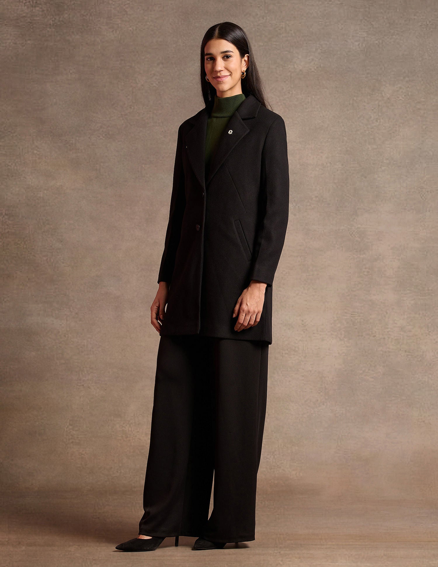 Longline Solid Felt Jacket Black - U.S. POLO ASSN. | Large