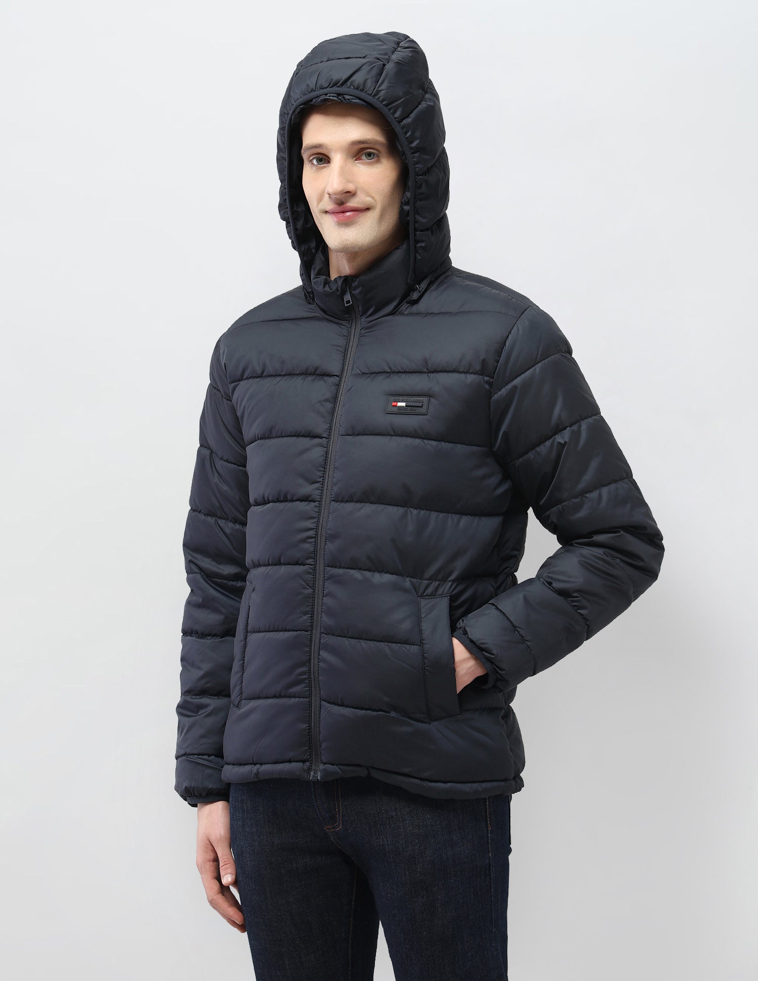 Detachable Hood Puffer Jacket Navy - U.S. Polo Assn. India | Large