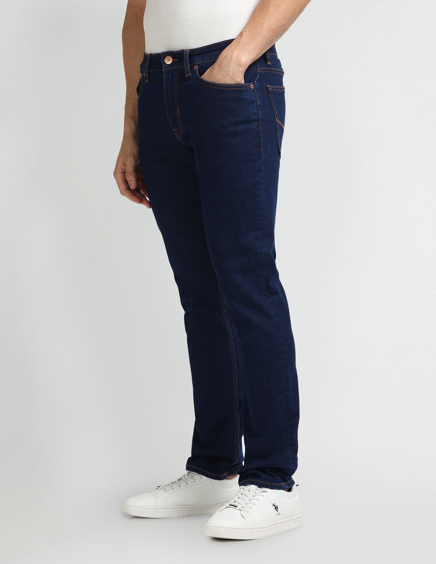 Brandon Slim Tapered Blue Jeans Blue - U.S. Polo Assn. India | Large