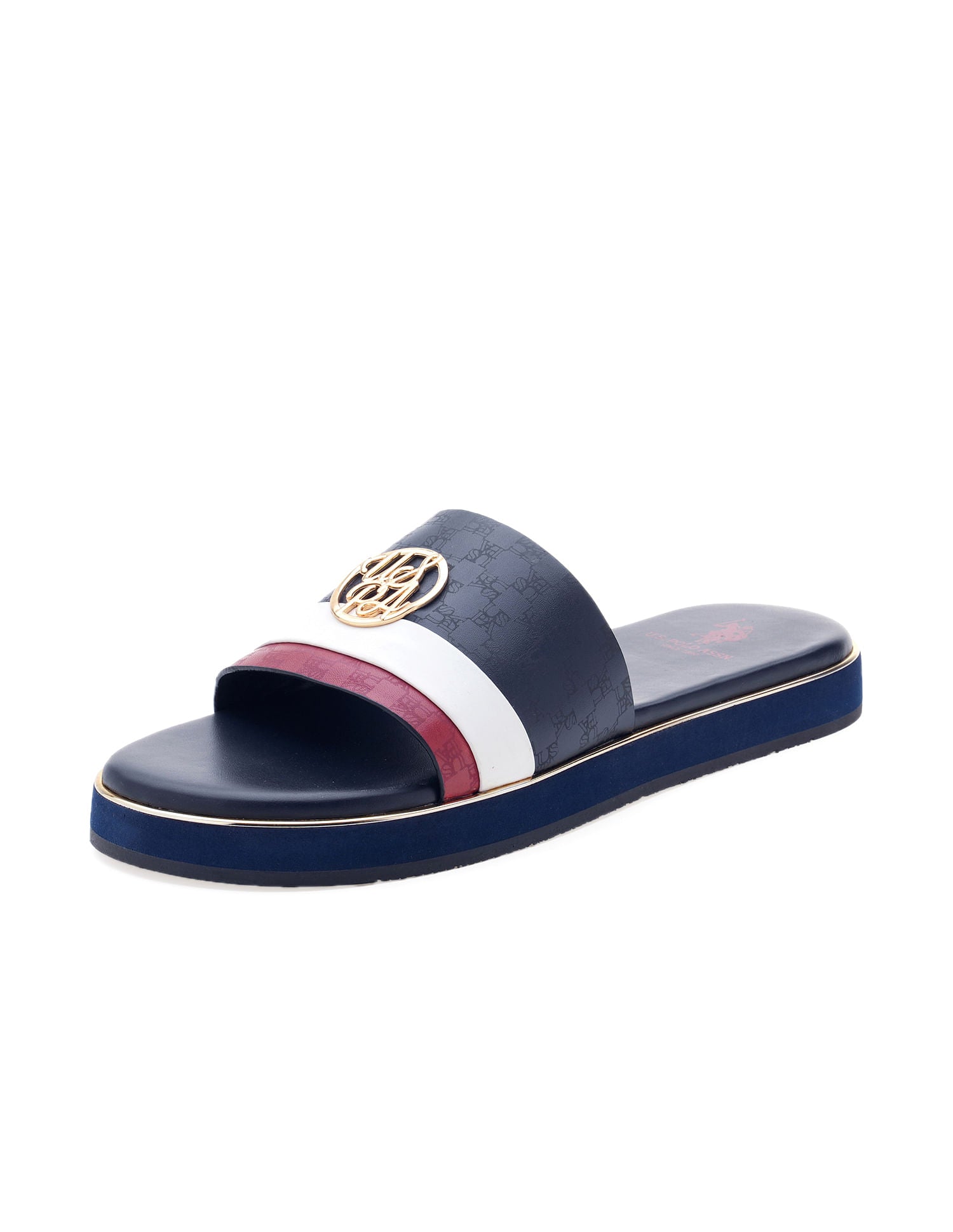 Women Colour Blocked Flat Slippers Navy - U.S. POLO ASSN. | Large