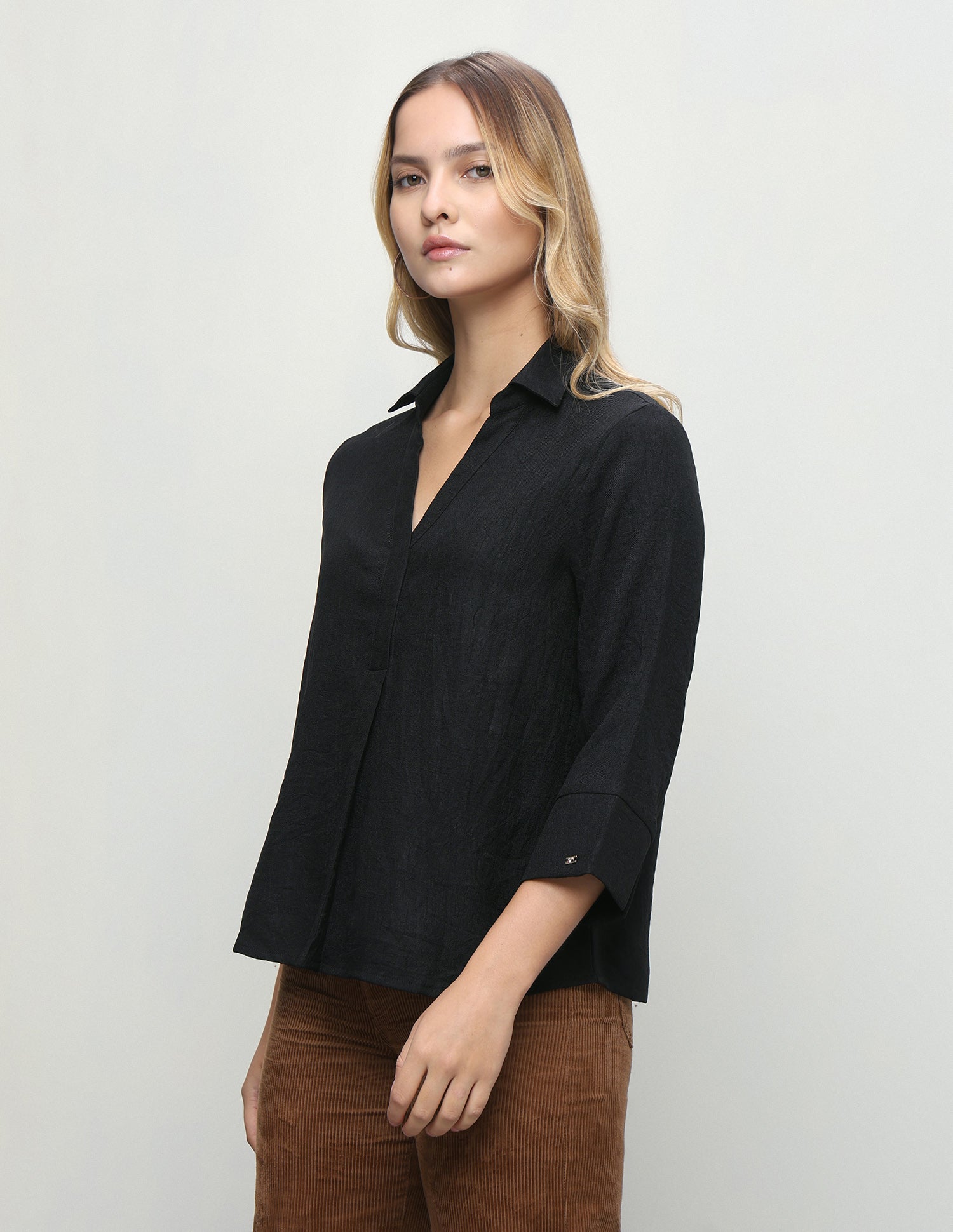 Solid Regular Fit Top Black - U.S. Polo Assn. India | Large