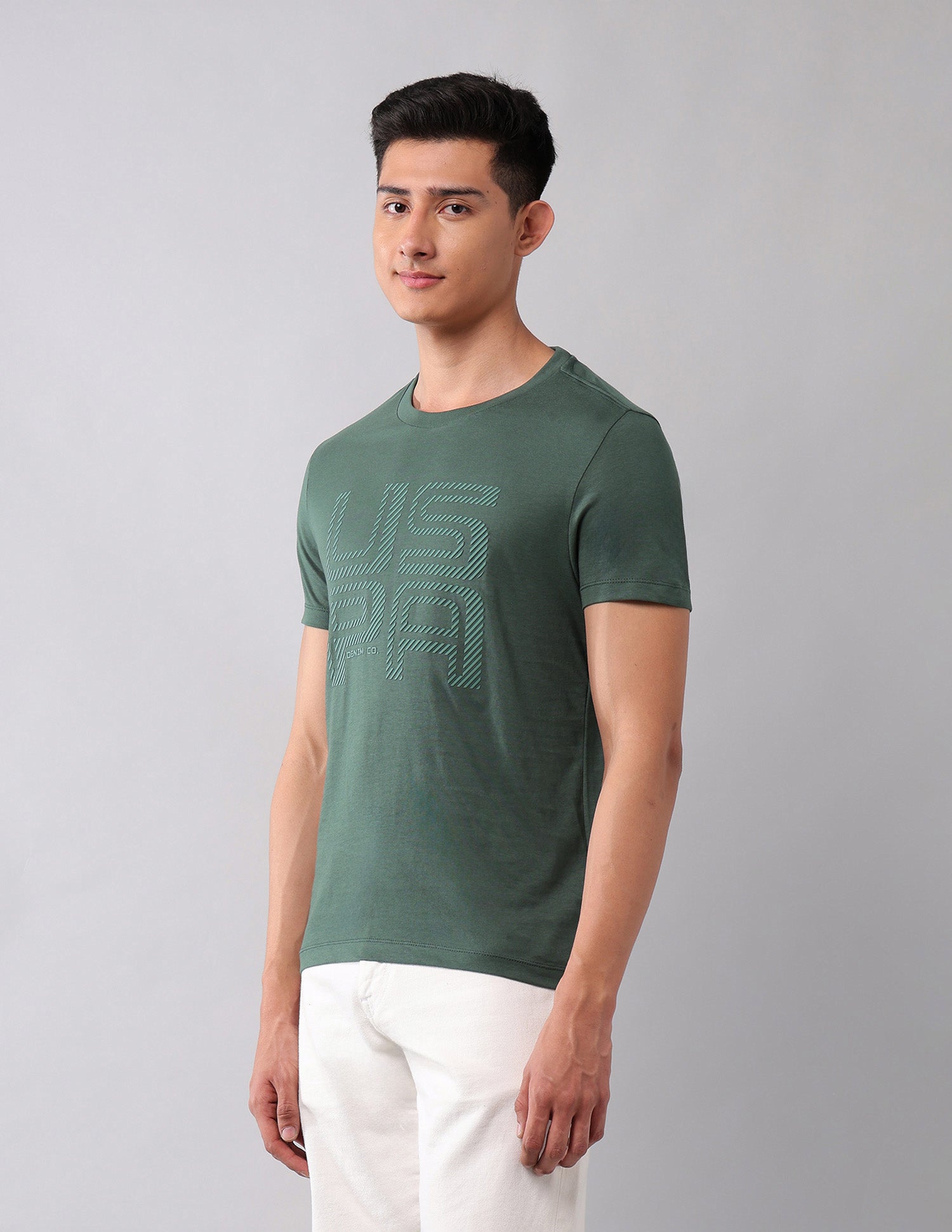 Muscle Fit Brand Printed T-Shirt Green - U.S. Polo Assn. India | Large