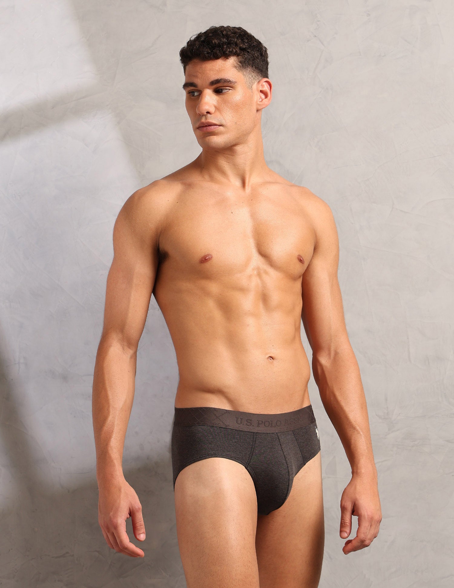 Breathable Bamboo Cotton PB006 Briefs - Pack Of 1 Dark Brown Melange - U.S. POLO ASSN. | Large