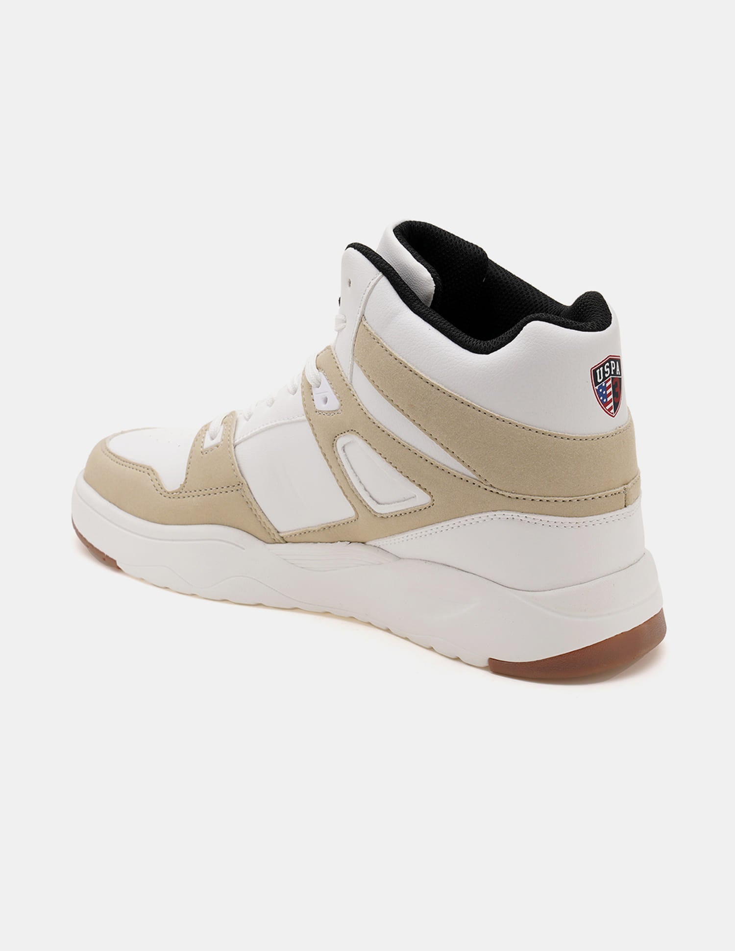 Colour Blocked Mid Top Bruce 2.0 Sneakers Beige - U.S. Polo Assn. India | Large