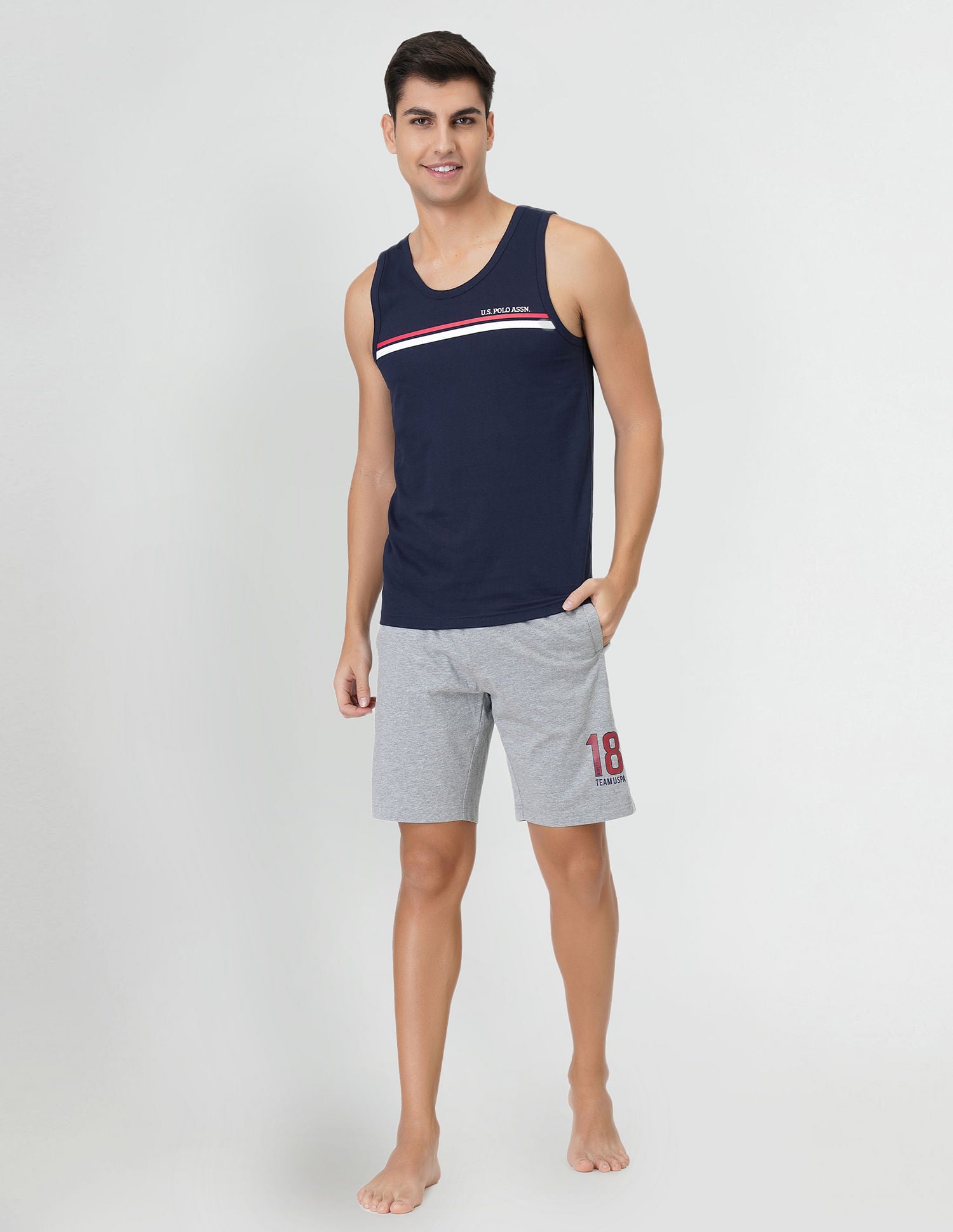 Striped Cotton EV005 Vest - Pack Of 1 Navy - U.S. POLO ASSN. | Large
