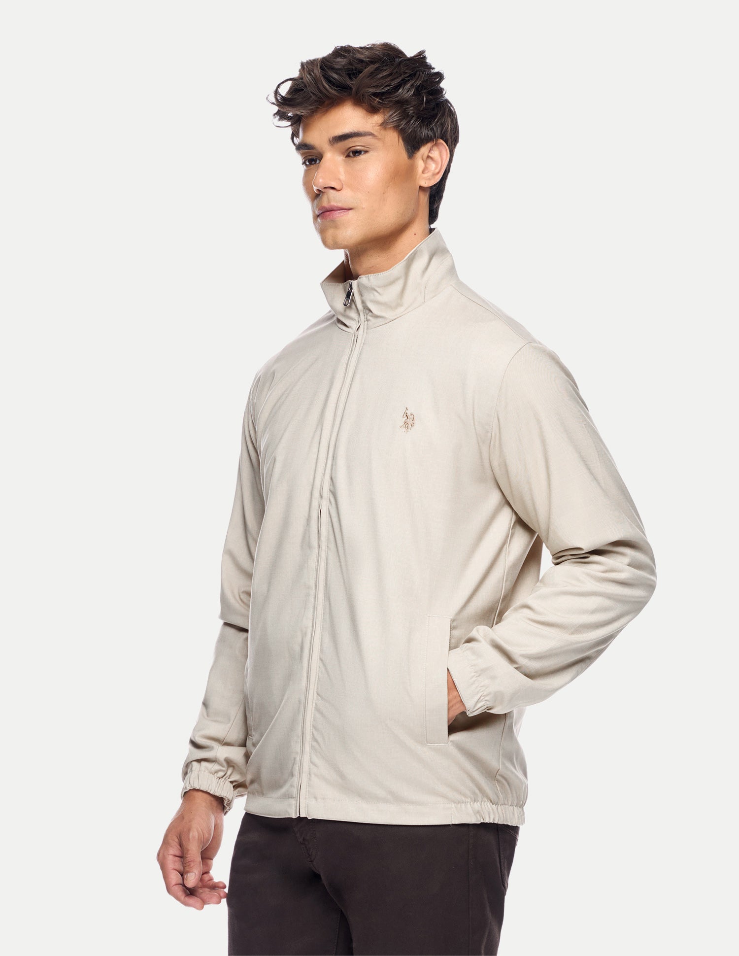 Solid Regular Fit Reversible Jacket Beige - U.S. Polo Assn. India | Large