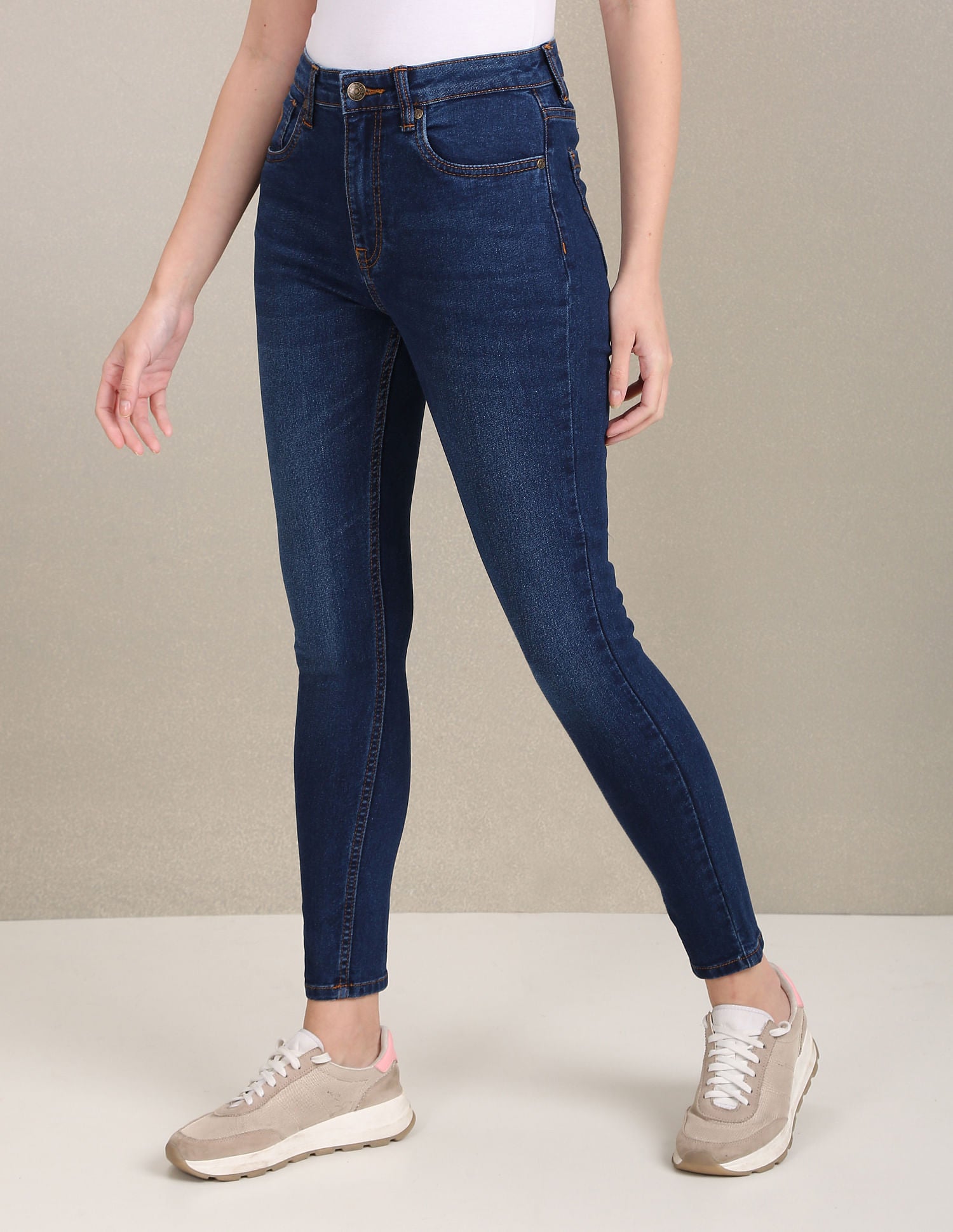 High Rise Skinny Fit Jeans Dark Blue - U.S. POLO ASSN. | Large