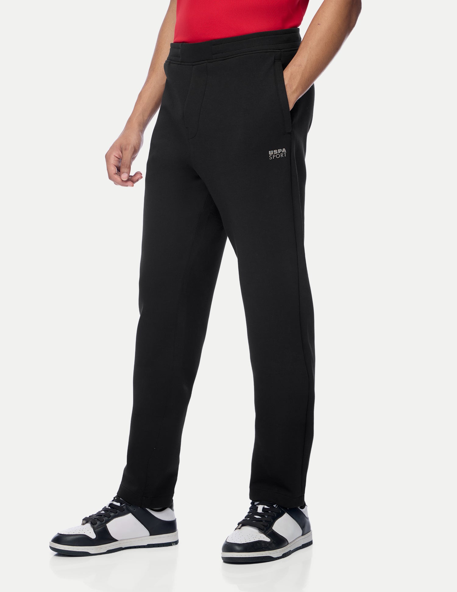 Mid Rise Regular Fit Active Track Pants Black - U.S. Polo Assn. India | Large