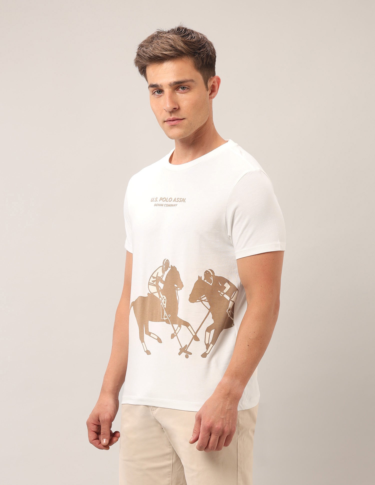 Muscle Fit Outdoor T-Shirt Ivory - U.S. Polo Assn. India | Large