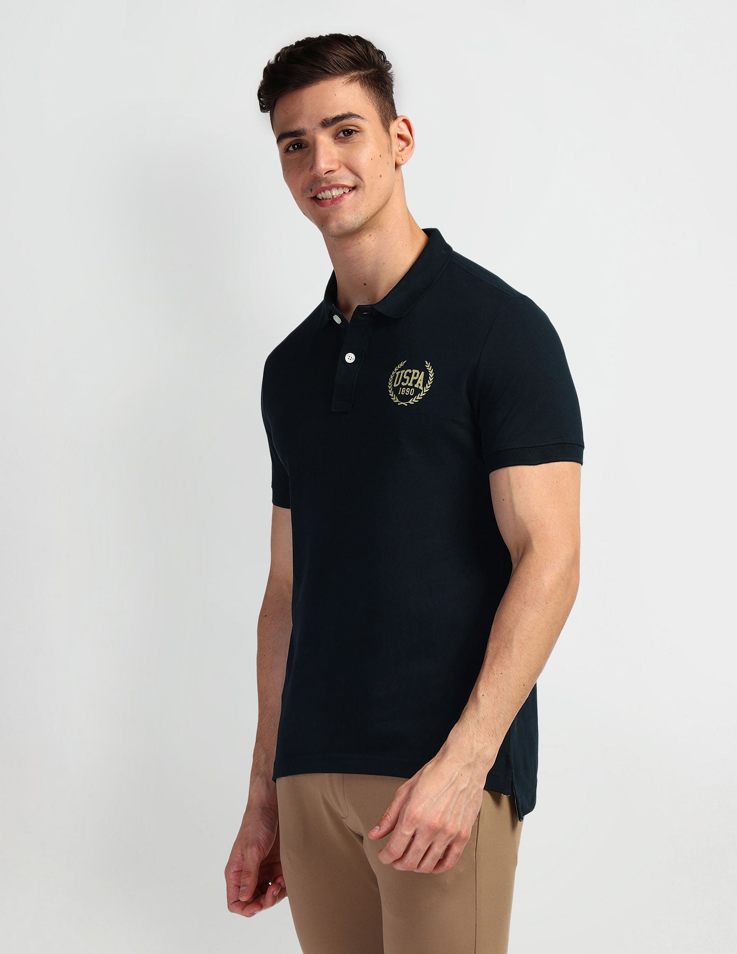 Brand Print Polo Shirt Navy - U.S. Polo Assn. India | Large