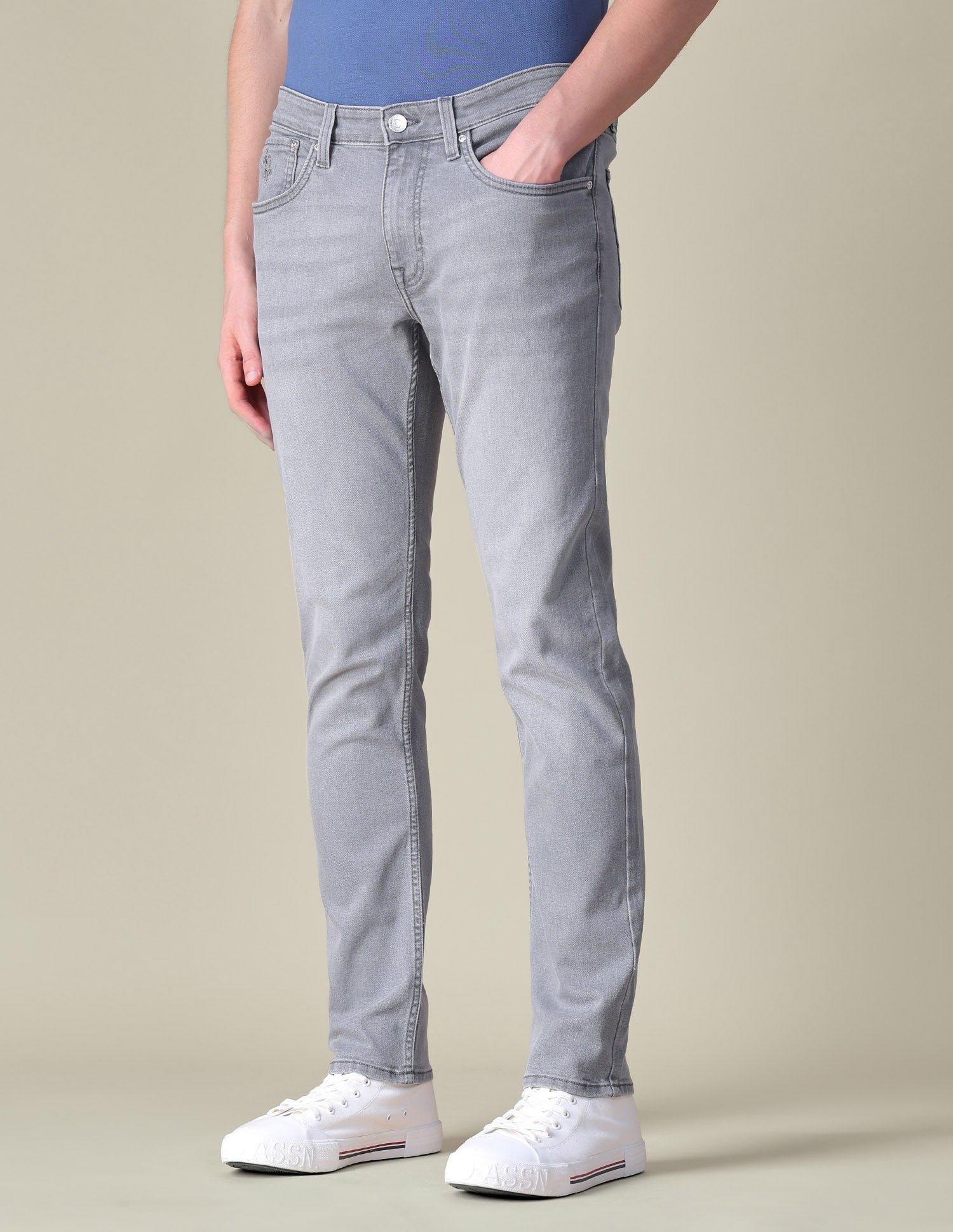 Slim Tapered Fit Grey Jeans Light Grey - U.S. POLO ASSN. | Large