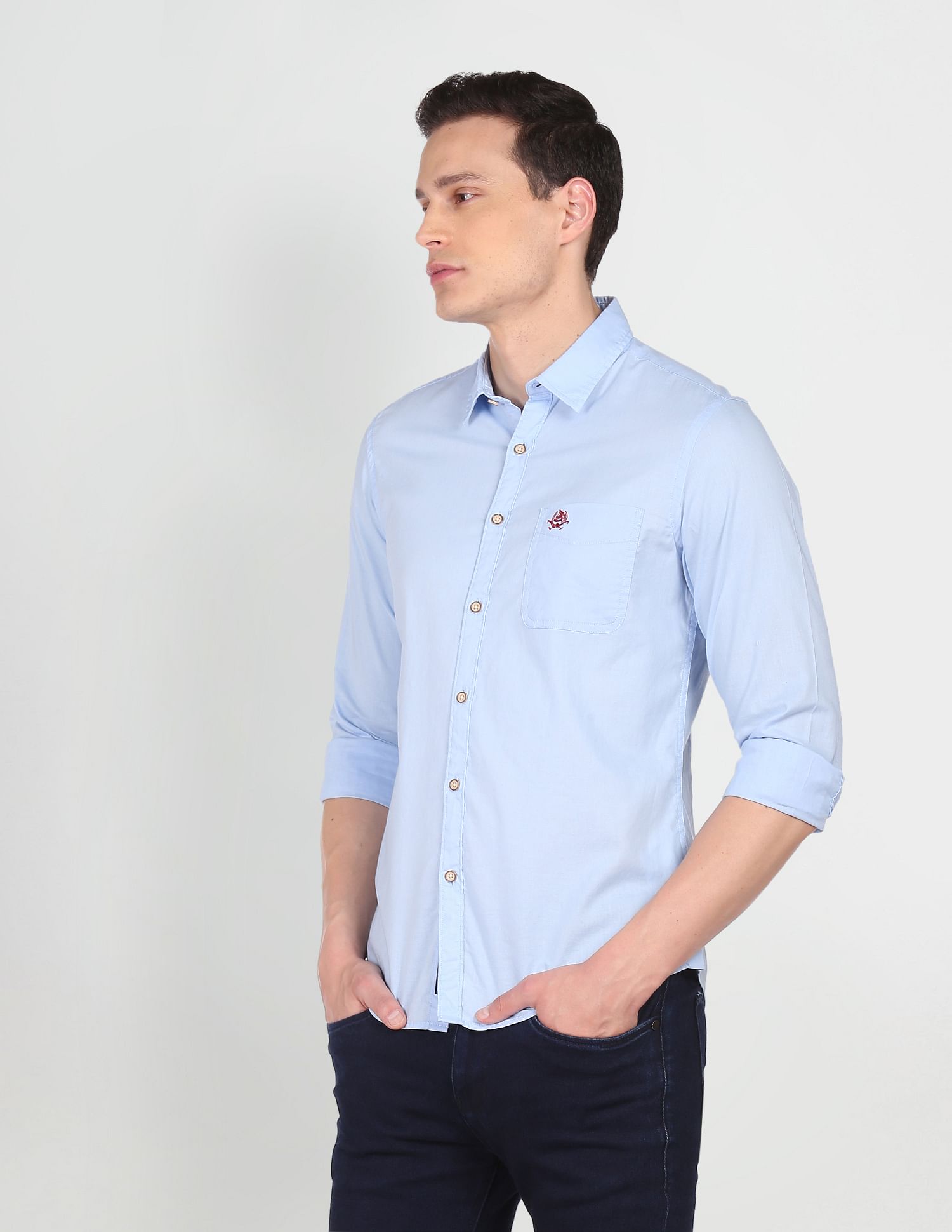 Chest Patch Pocket Casual Shirt Light Blue - U.S. POLO ASSN. | Large