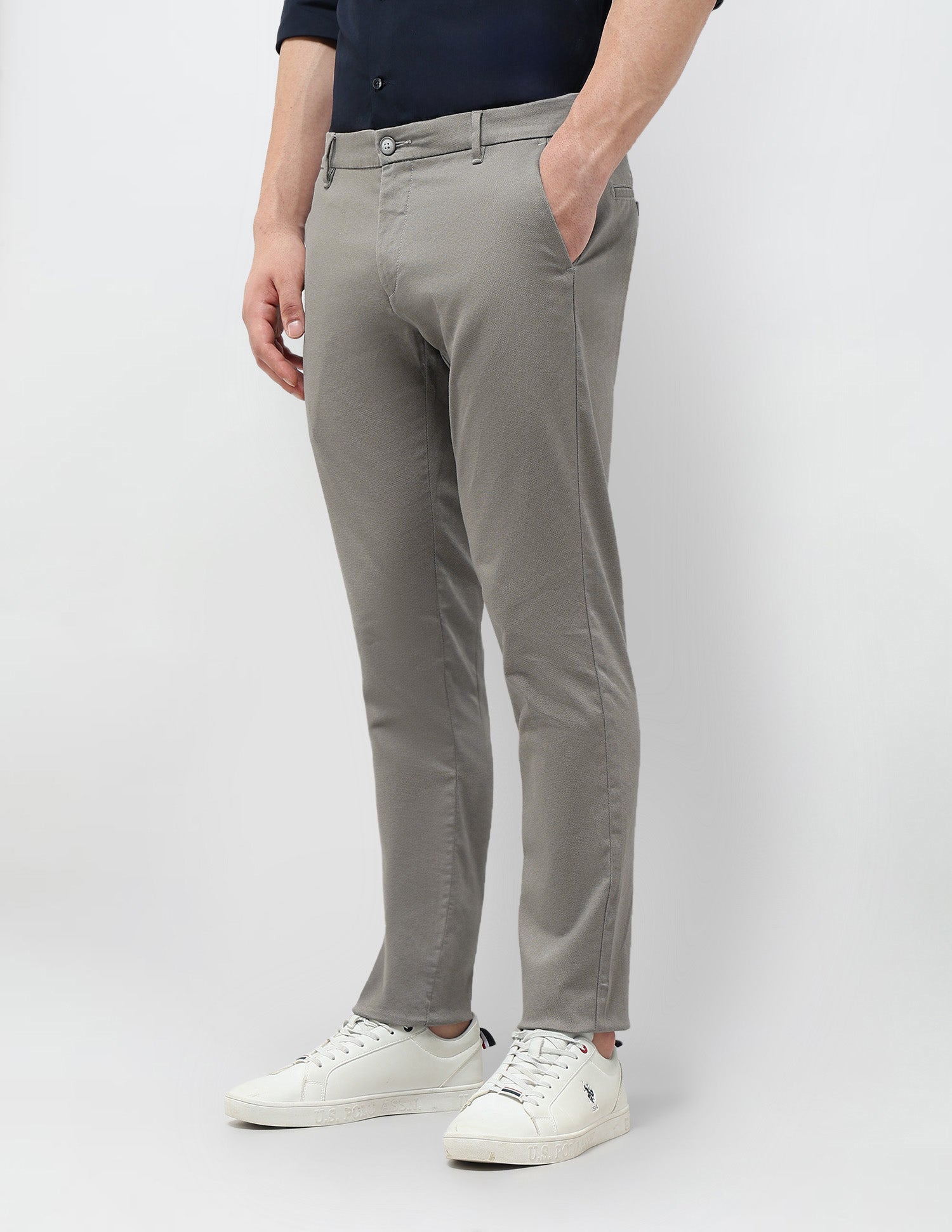 Twill All Over Printed Trousers Grey - U.S. Polo Assn. India | Large