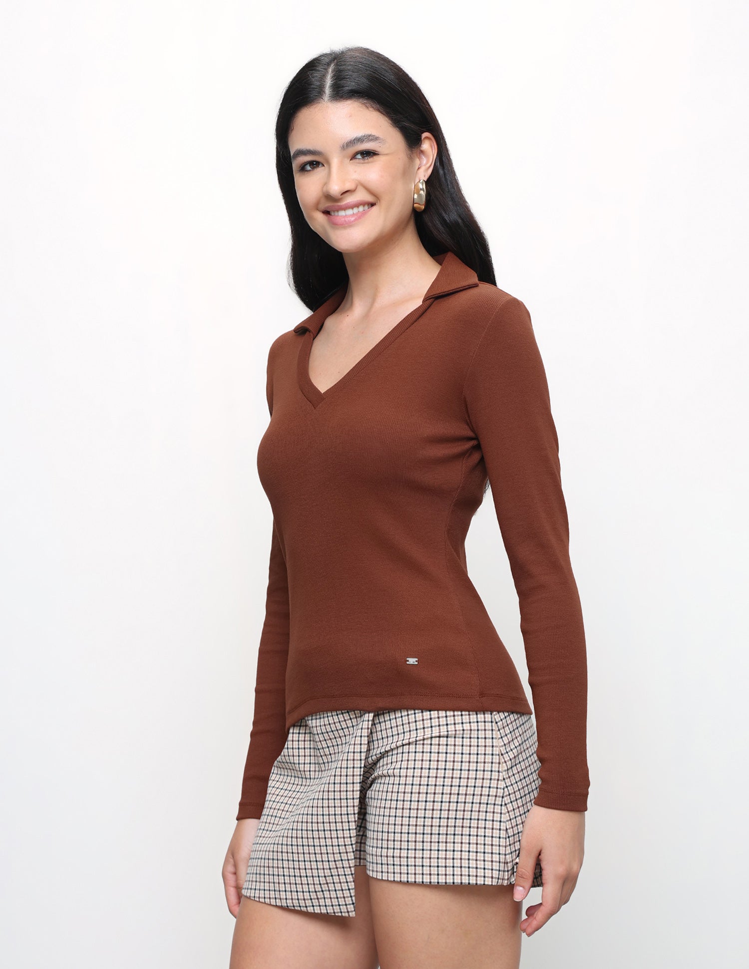 Solid Regular Fit Top Brown - U.S. Polo Assn. India | Large