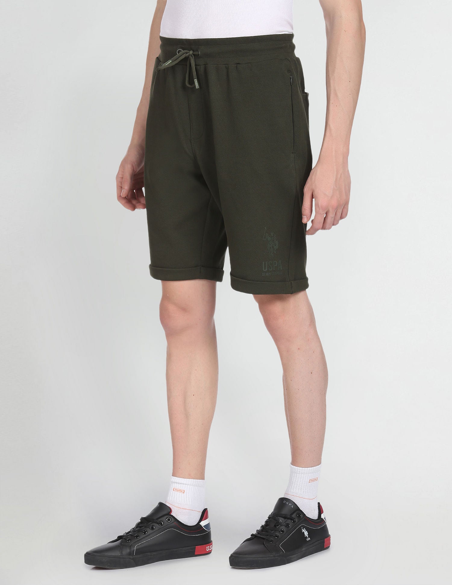 Solid Knit Shorts Olive - U.S. Polo Assn. India | Large