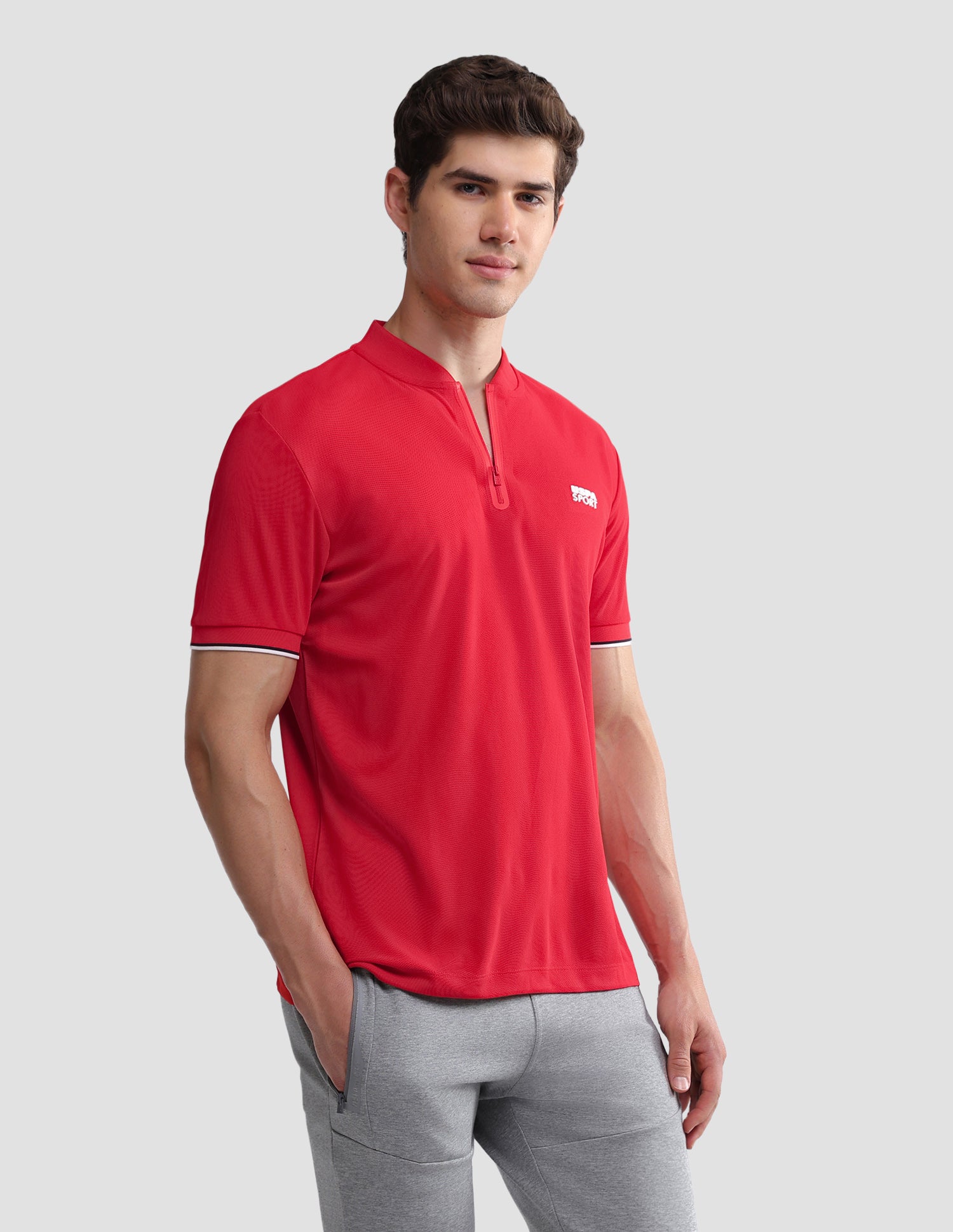 Solid Slim Fit Active Polo Shirt Red - U.S. Polo Assn. India | Large