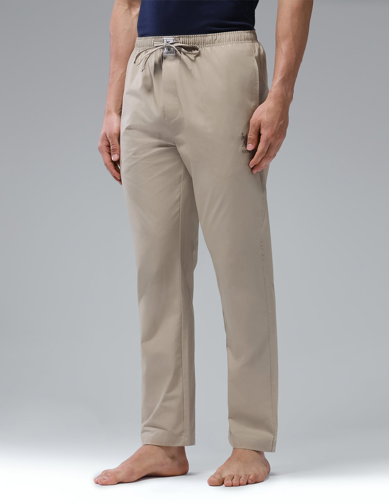 Comfort Fit Solid Cotton I690 Lounge Pants - Pack Of 1 Roasted Cashew - U.S. Polo Assn. India | Large