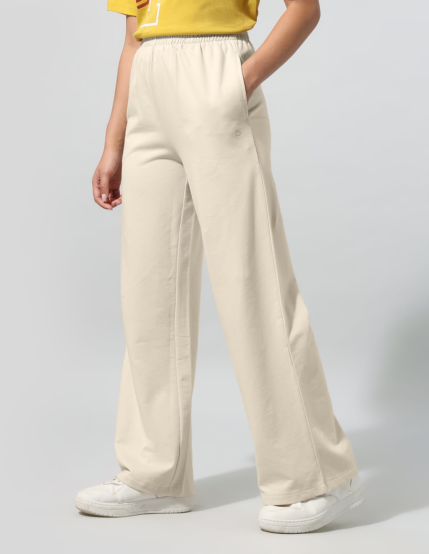High Rise Wide Leg Trousers White - U.S. Polo Assn. India | Large