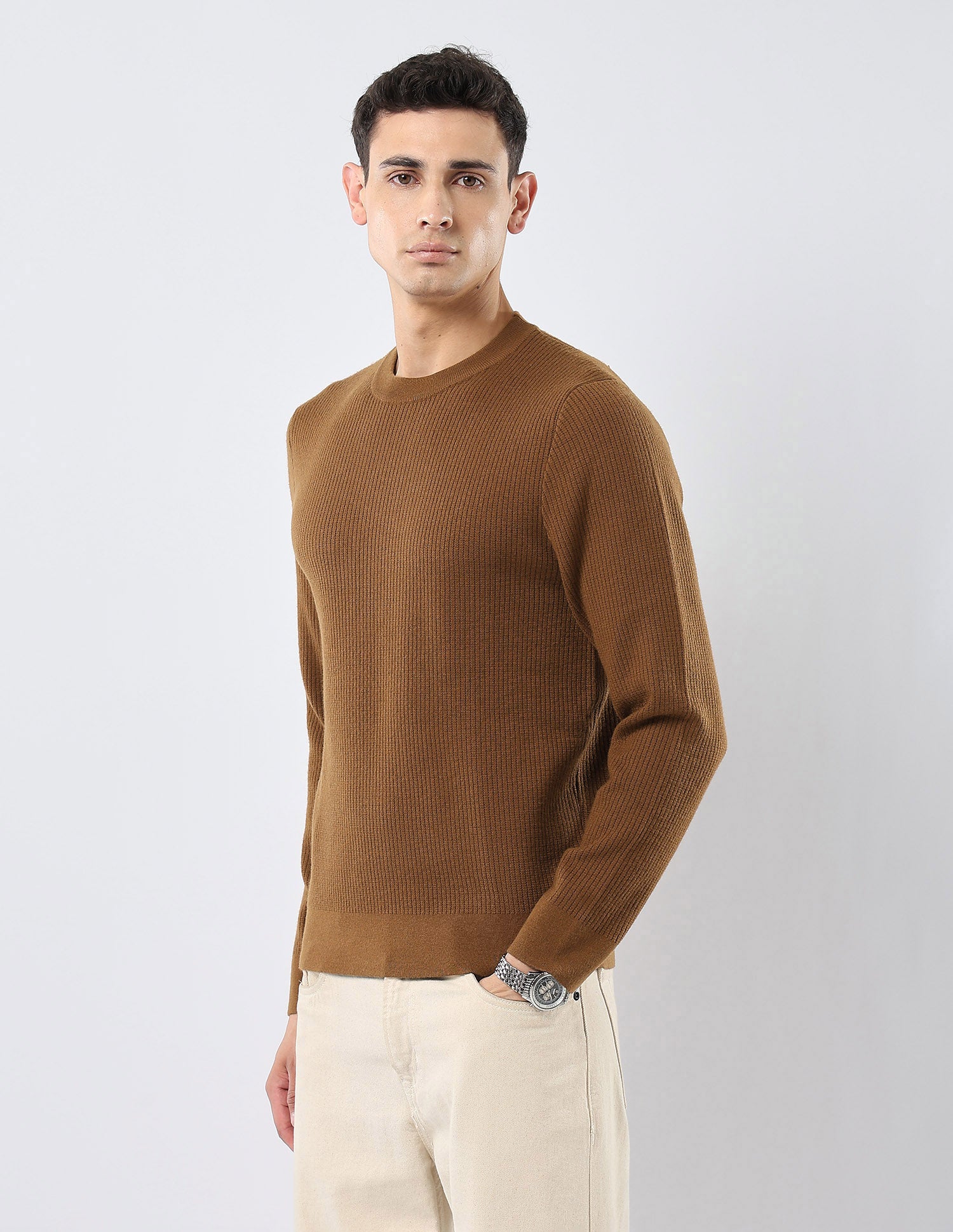 Patterned Knit Regular Fit Sweater Mustard - U.S. POLO ASSN. | Large