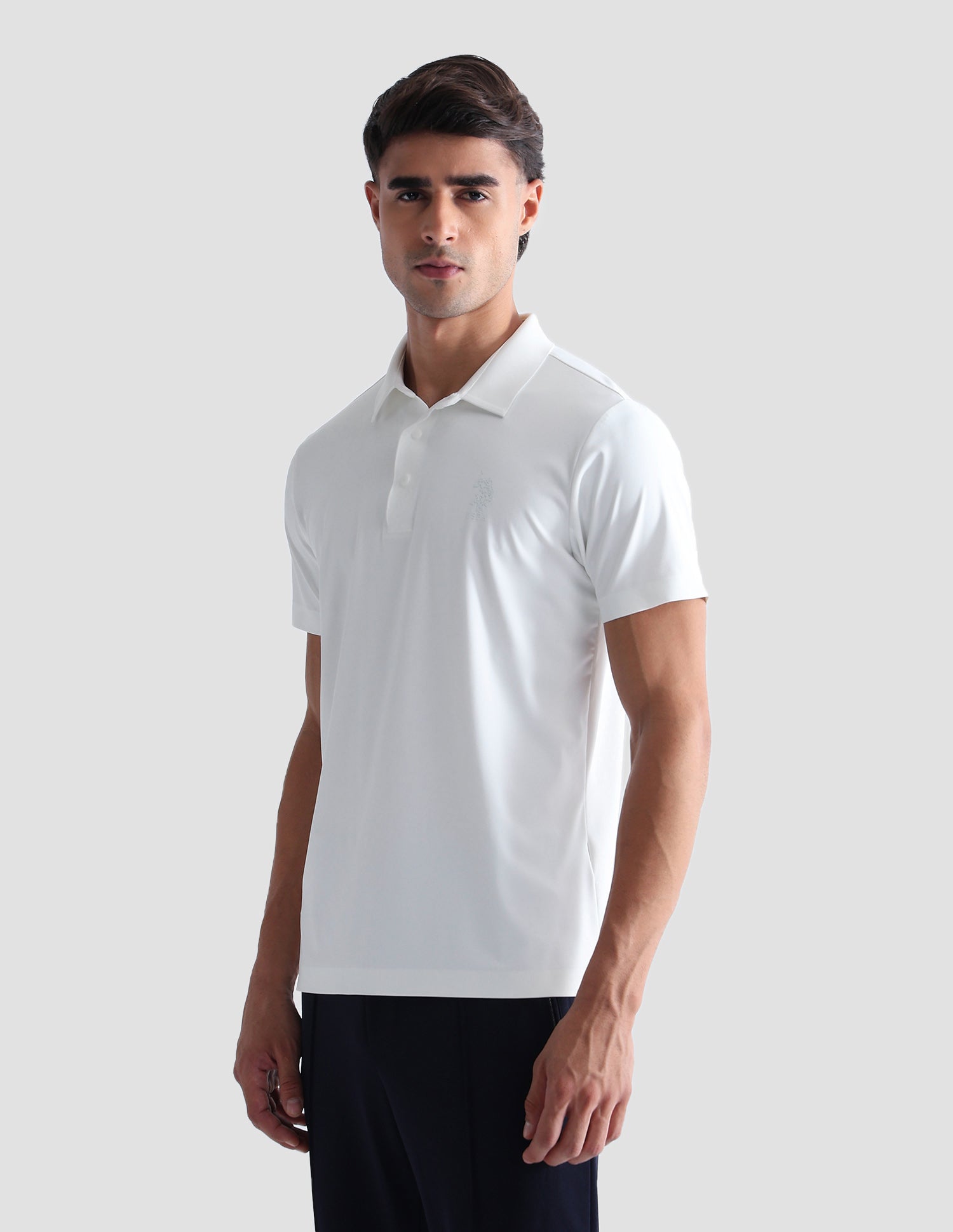 Brand Embossed Active Polo Shirt Off White - U.S. POLO ASSN. | Large
