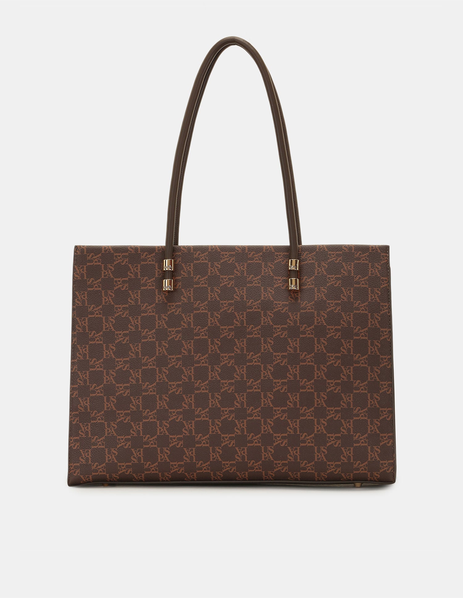 Women  Bella Monogram Tote Bag Brown - U.S. POLO ASSN. | Large