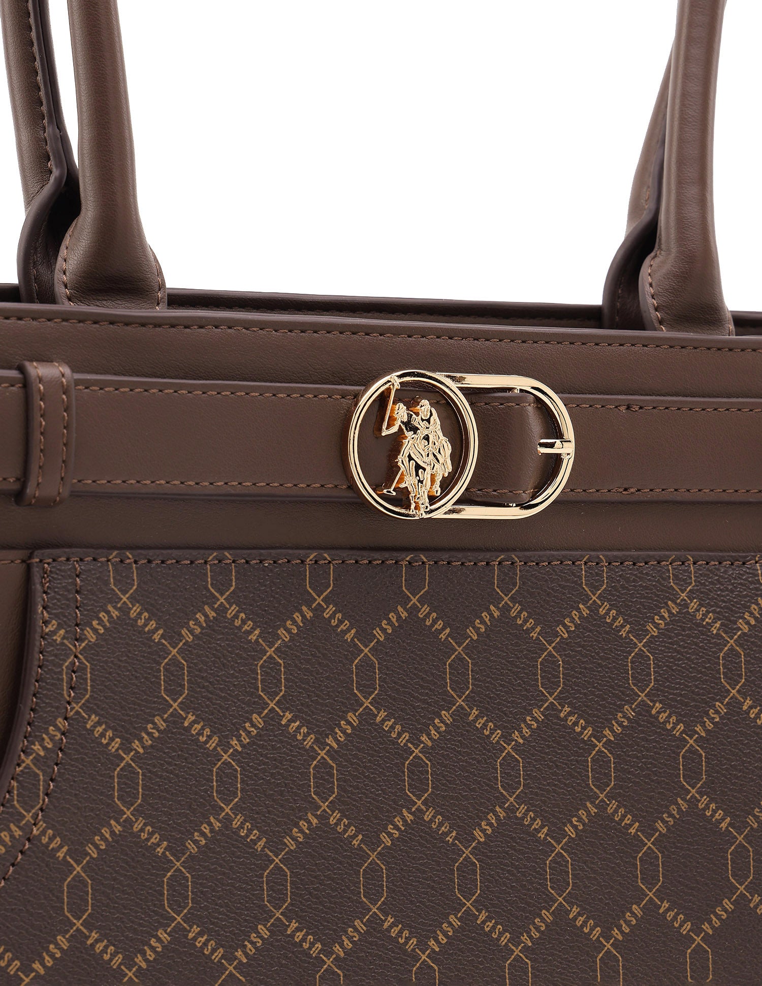 Claudine Monogram Tote Bag Dark Brown - U.S. Polo Assn. India | Large