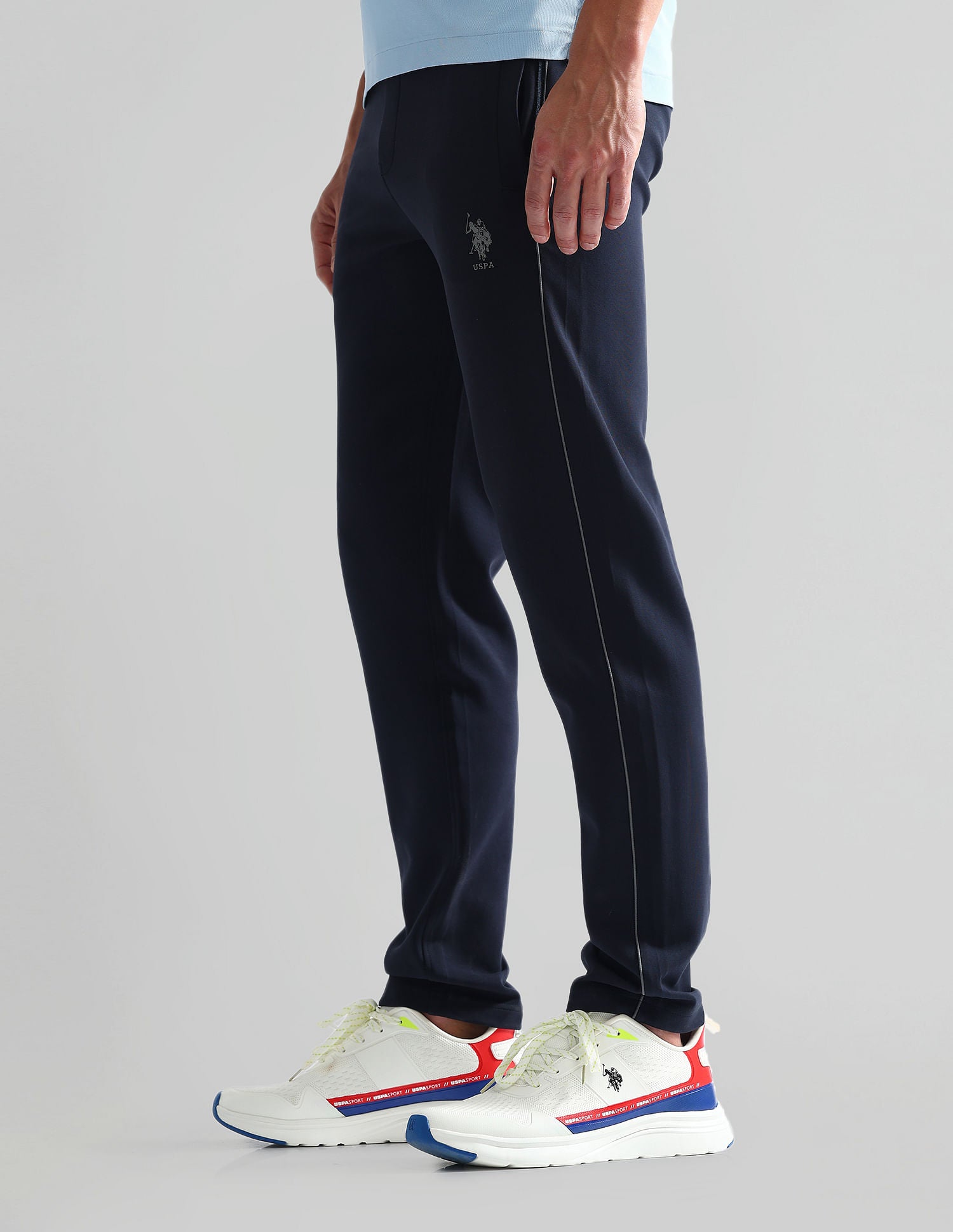 Slim Fit Mid Rise Track Pants Navy - U.S. Polo Assn. India | Large