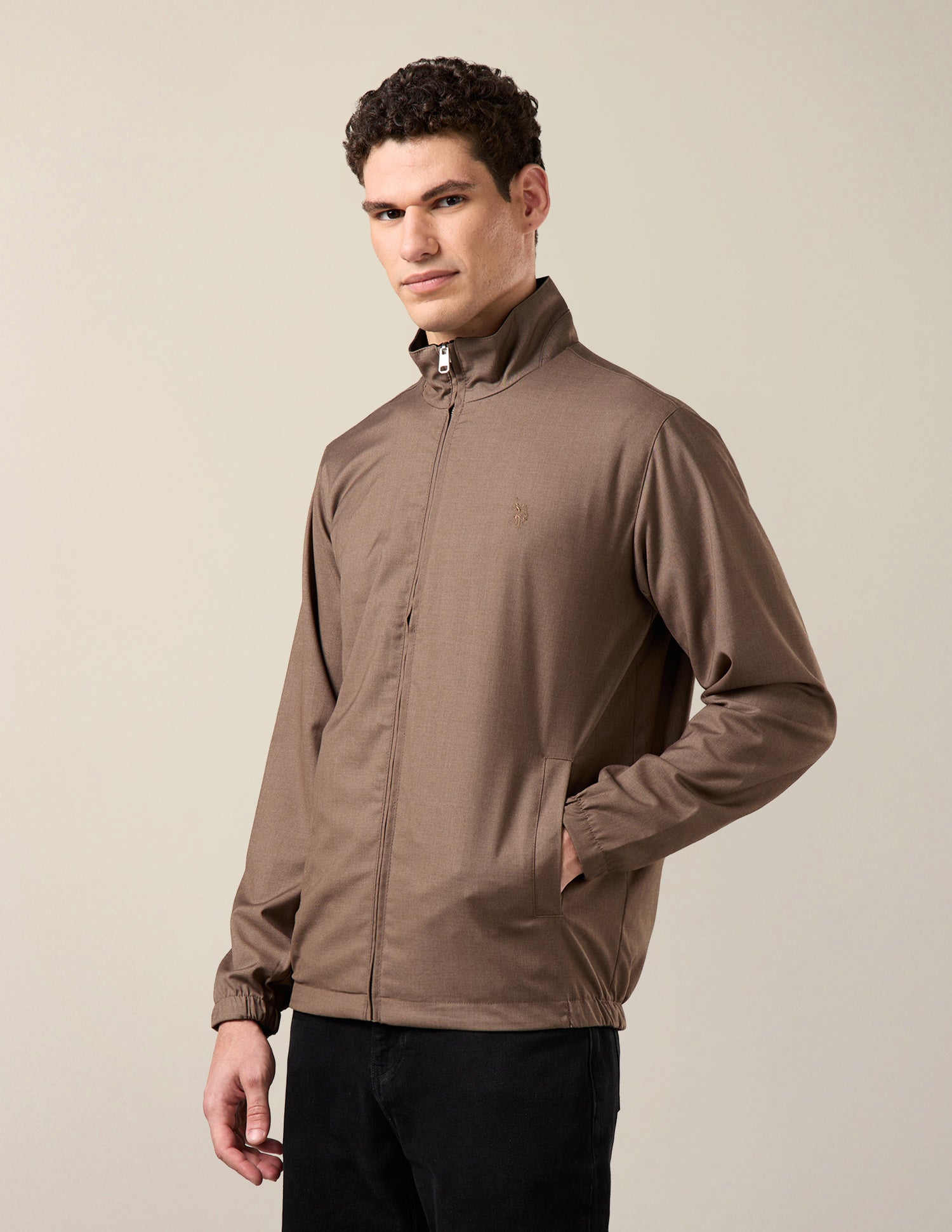Solid Regular Fit Reversible Jacket Brown - U.S. Polo Assn. India | Large