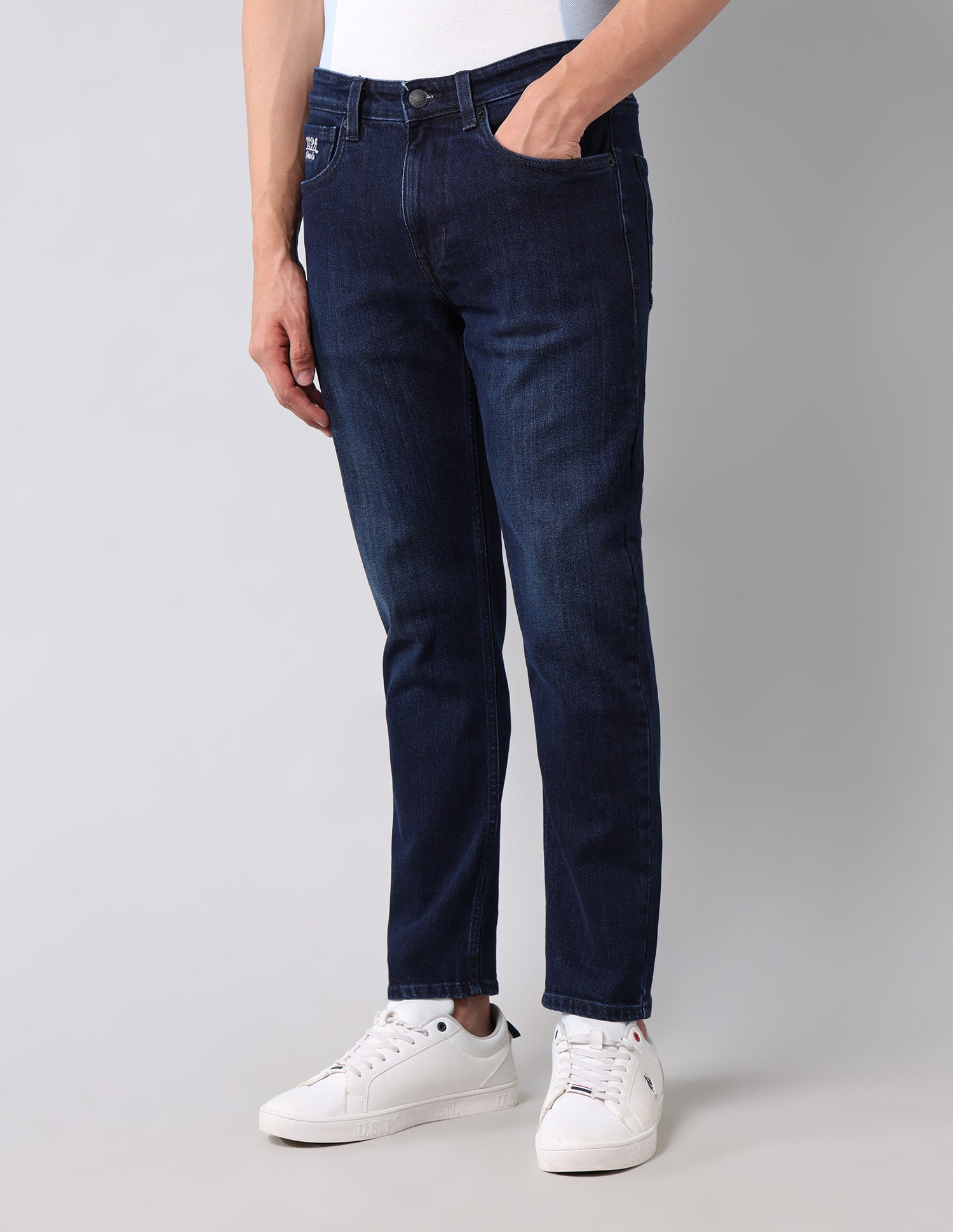 Cole Comfort Cropped Fit Blue Jeans Blue - U.S. Polo Assn. India | Large