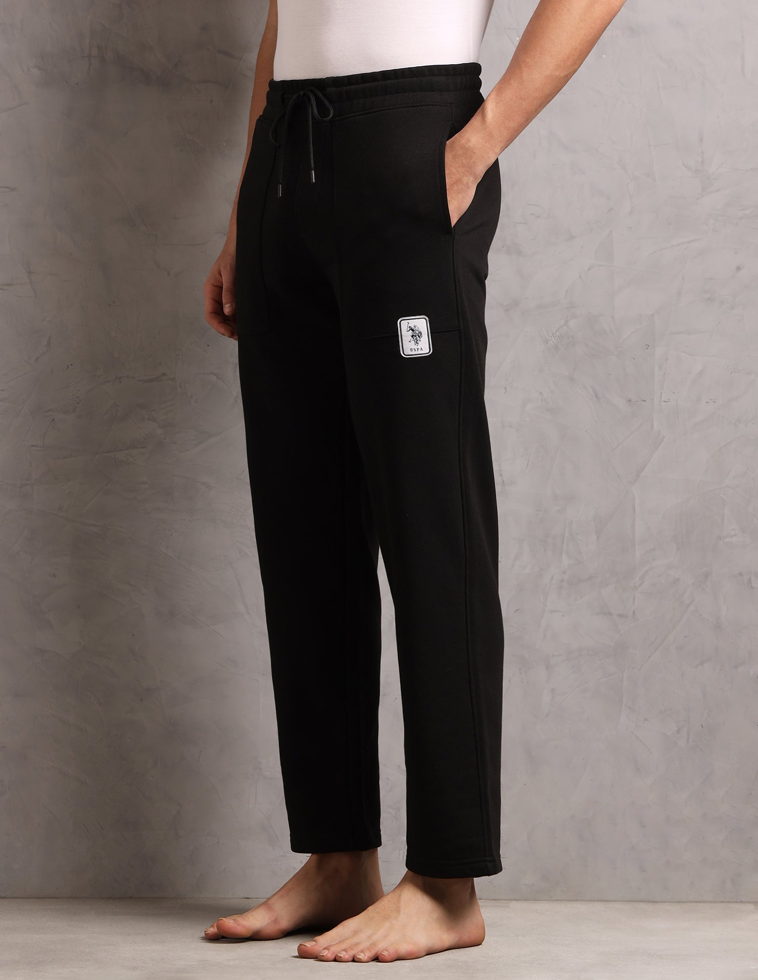Mid Rise Comfort Fit OR006-PL Lounge Pants - Pack Of 1 Black - U.S. Polo Assn. India | Large