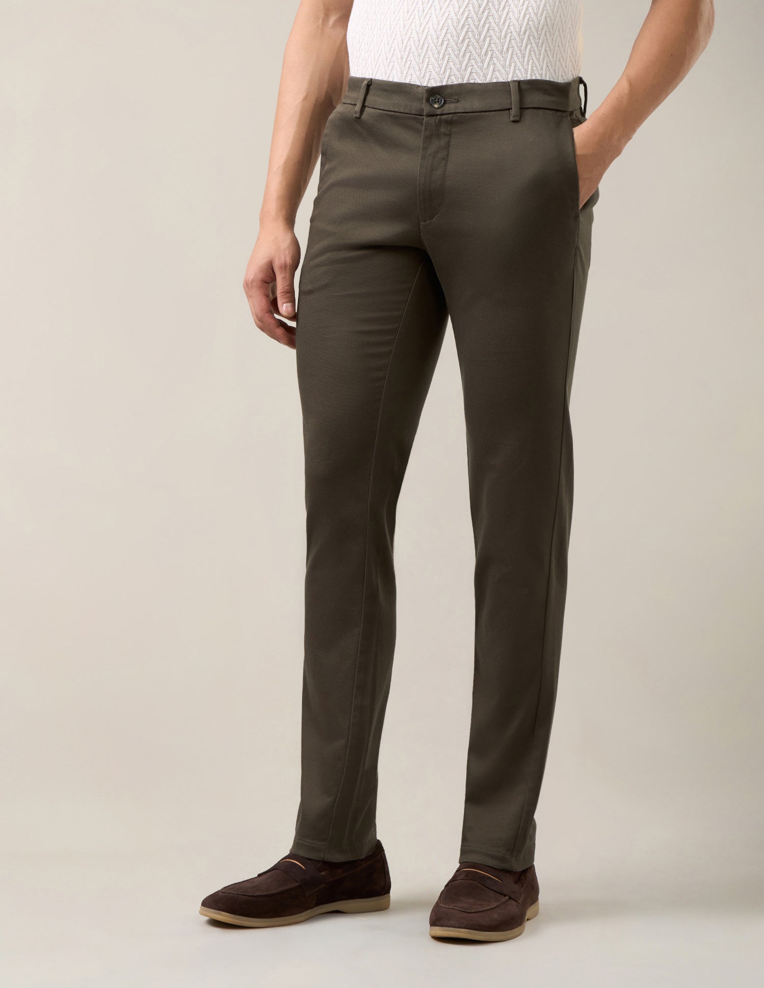 Mid Rise Denver Slim Fit Trousers Olive - U.S. Polo Assn. India | Large