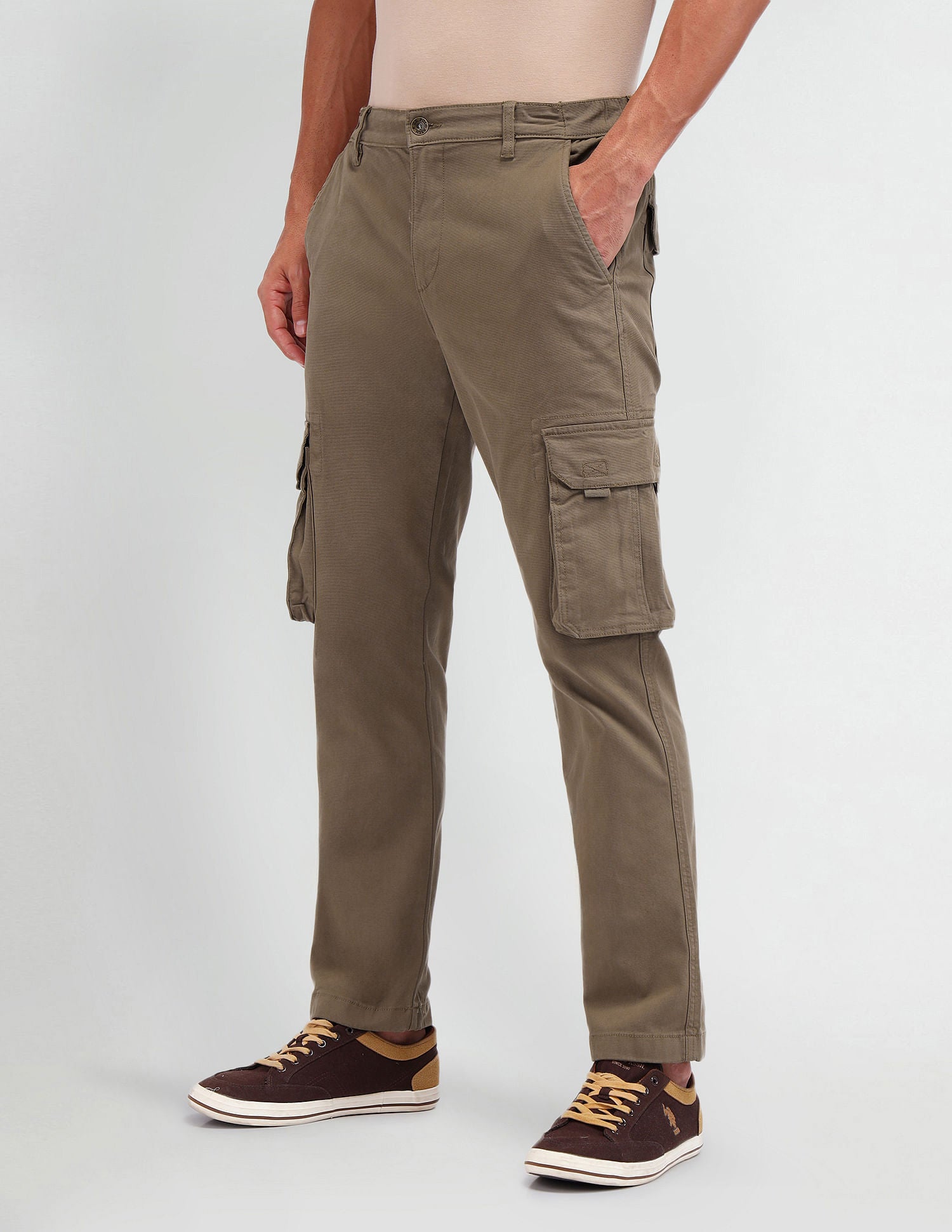 Straight Fit Cargo Trousers Khaki - U.S. POLO ASSN. | Large