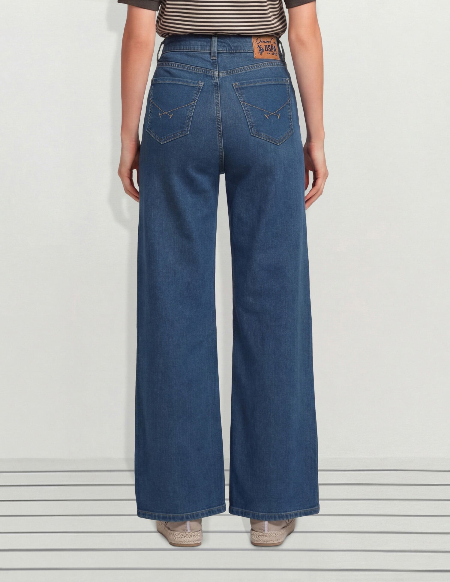 High Rise Wide Leg Fit Jeans Blue - U.S. Polo Assn. India | Large