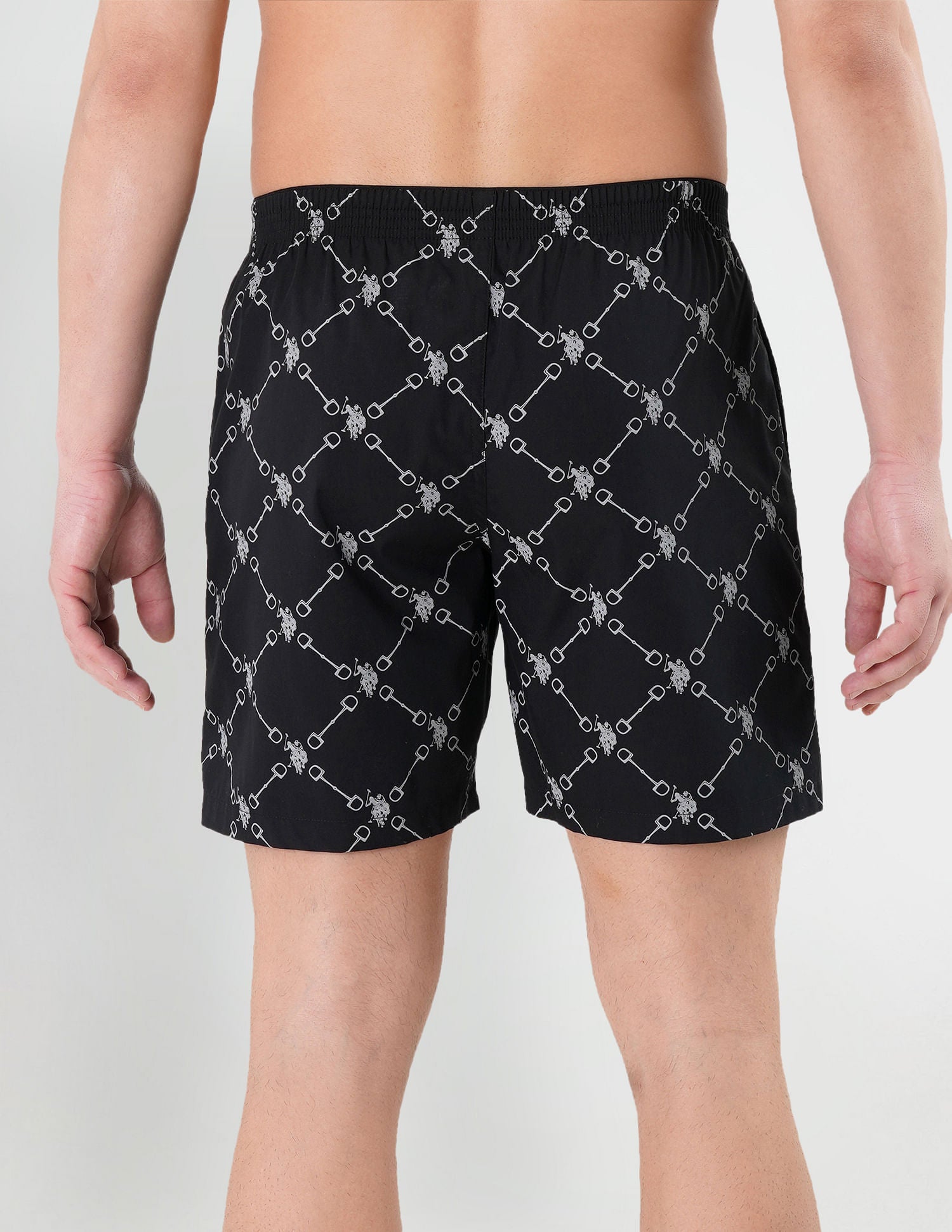 Dual Pocket All Over Print EX002 Boxers - Pack Of 1 Black - U.S. POLO ASSN. | Large