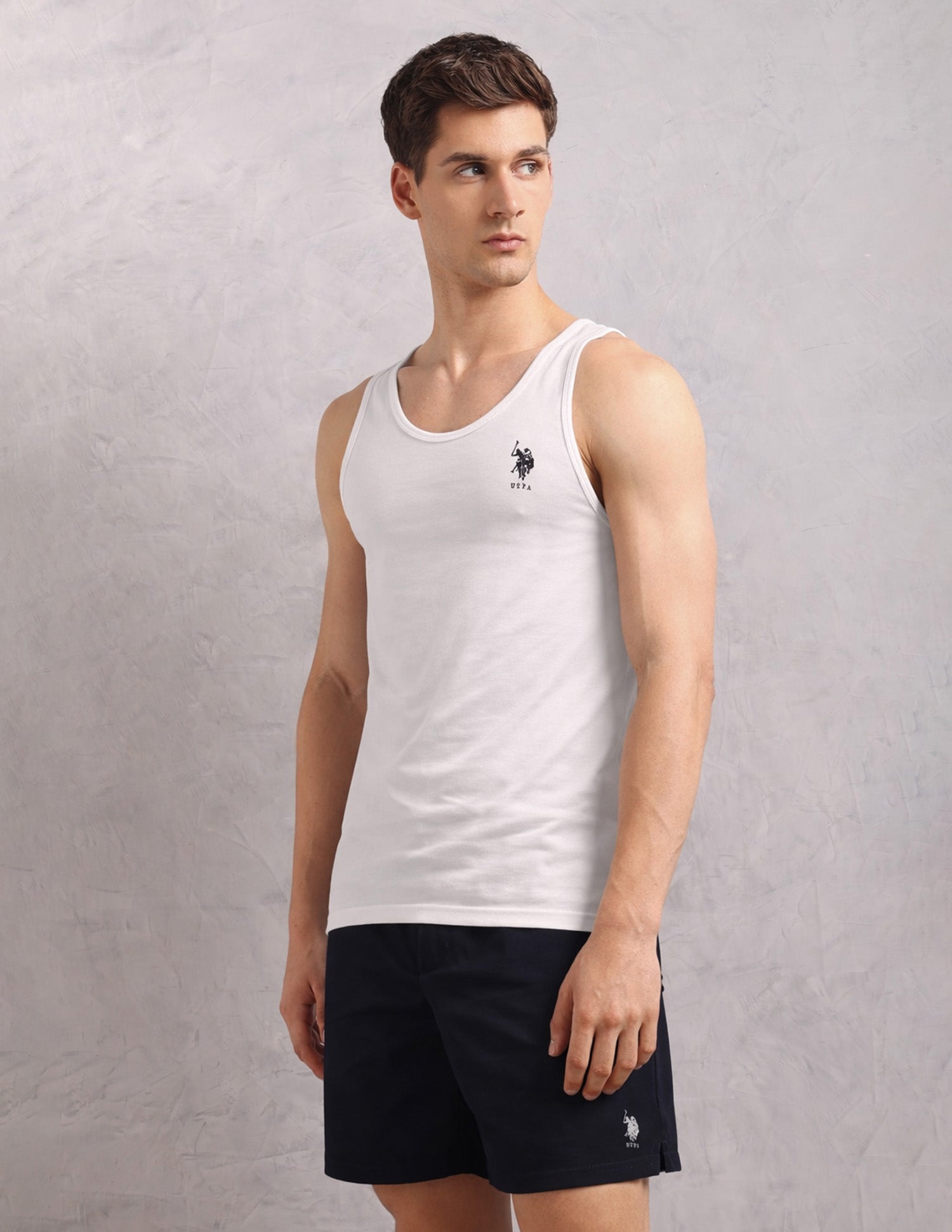 Moisture Absorbent Stretch Fit AV001 Vest - Pack Of 1 White - U.S. Polo Assn. India | Large