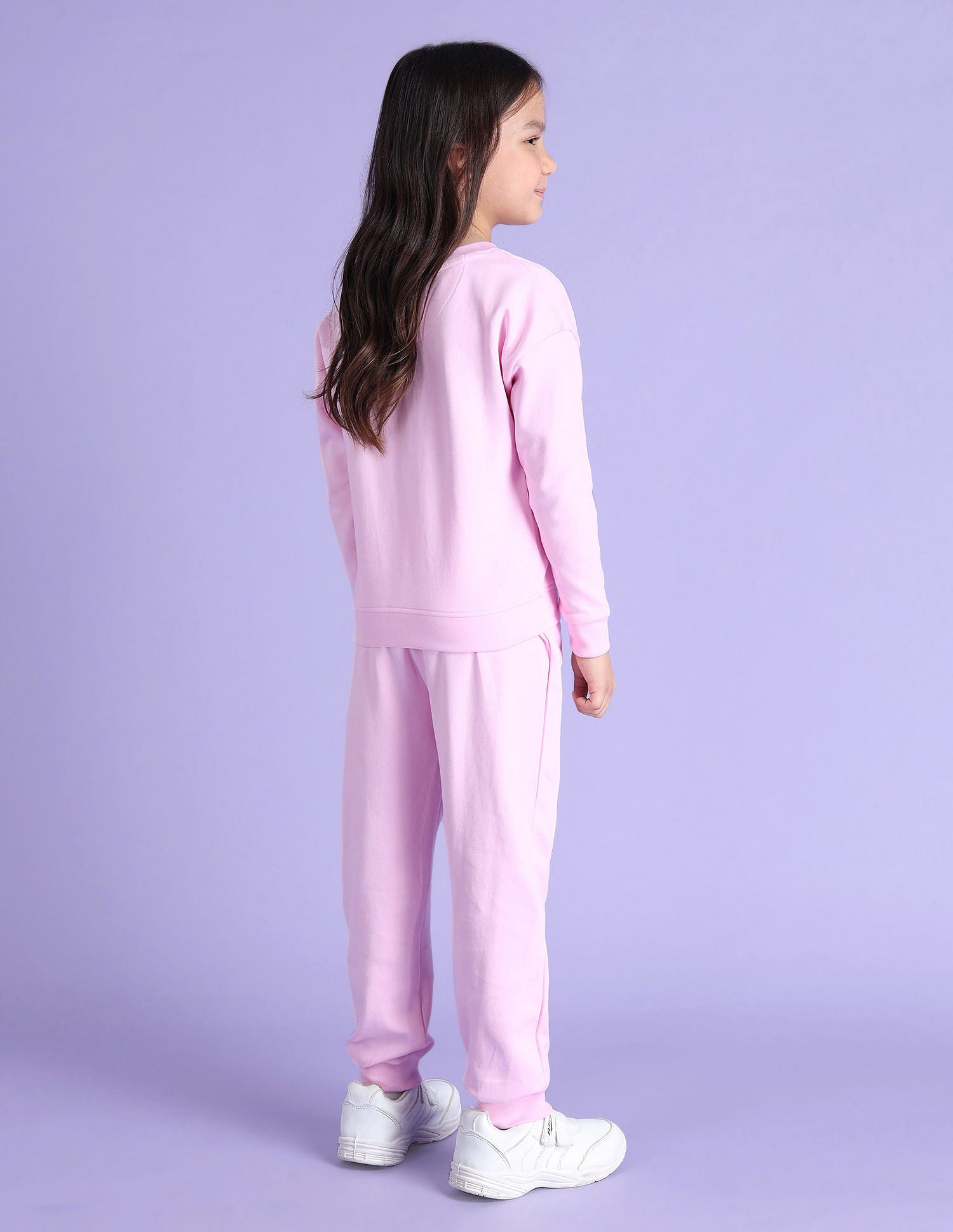 Girls Brand Print Sweatshirt Light Pink - U.S. POLO ASSN. | Large