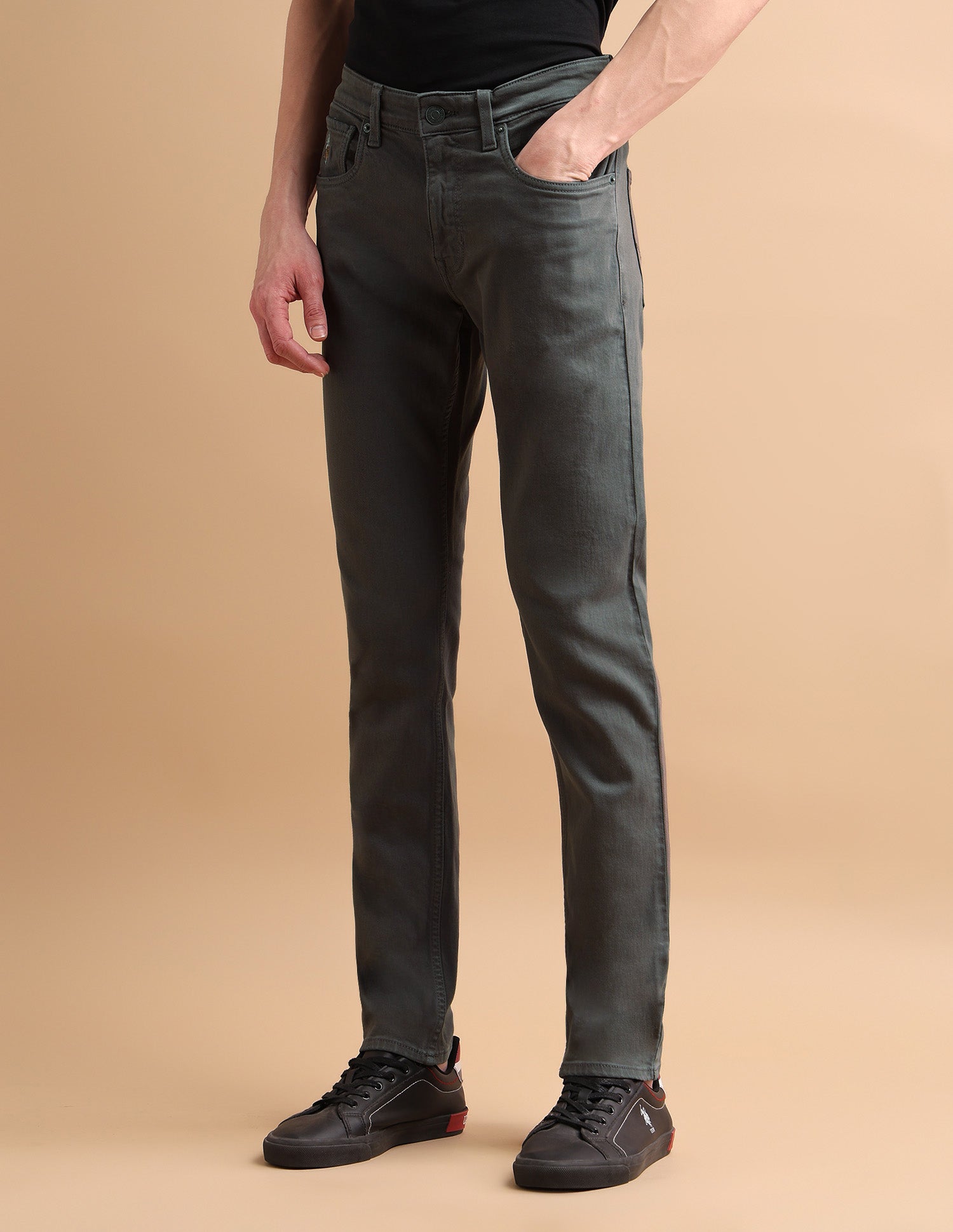 Brandon Slim Tapered Fit Green Jeans Green - U.S. POLO ASSN. | Large