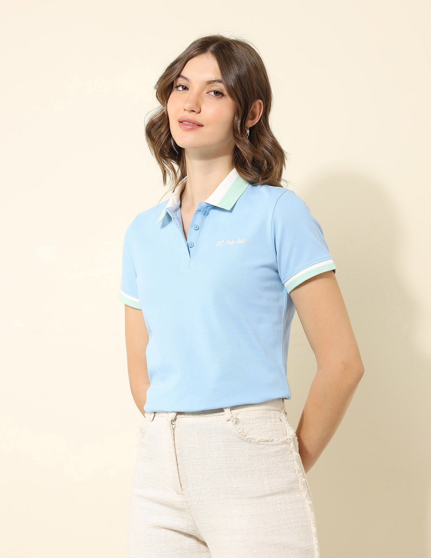 Regular Fit Solid Polo Shirt Light Blue - U.S. POLO ASSN. | Large