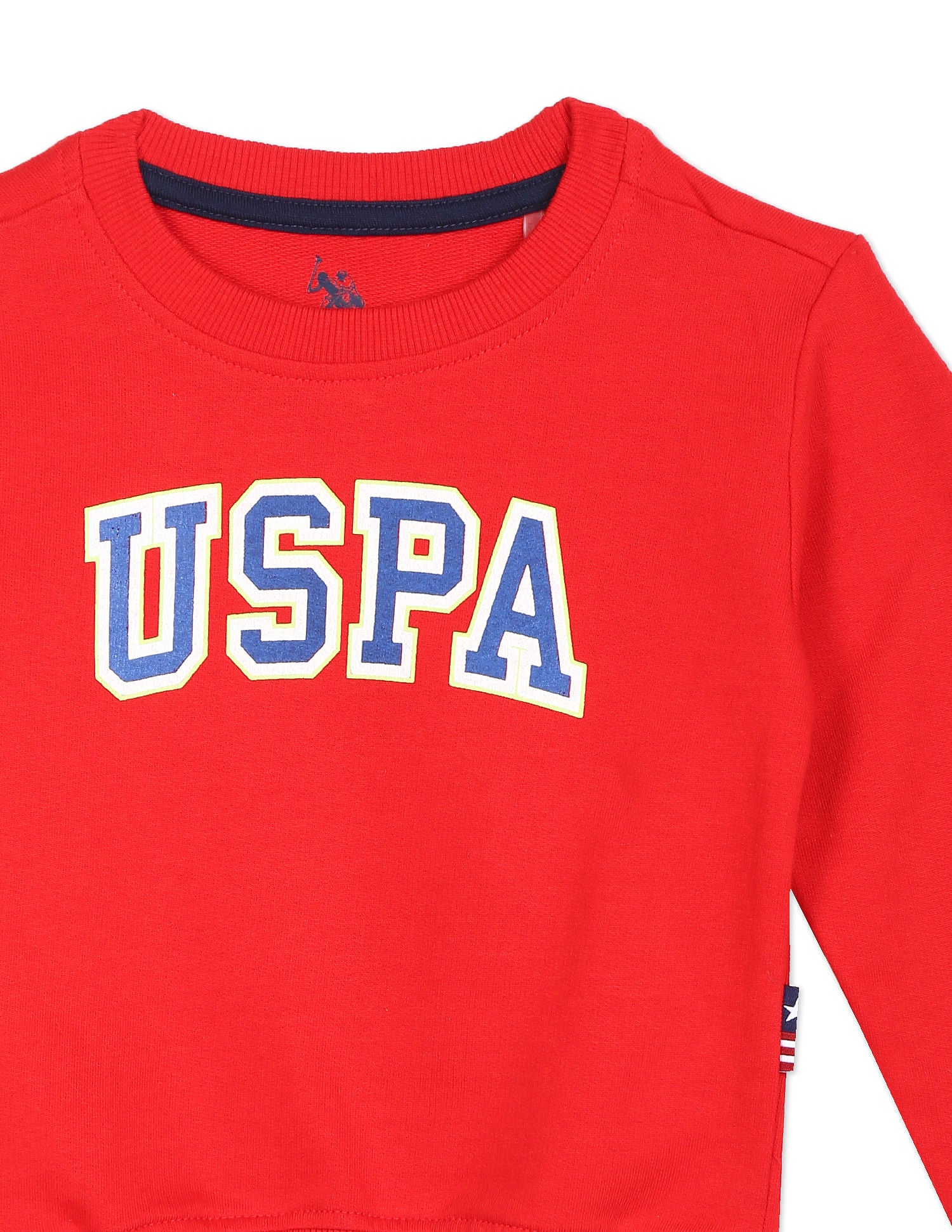 Crew Neck Brand Print Sweatshirt Red - U.S. POLO ASSN. | Large