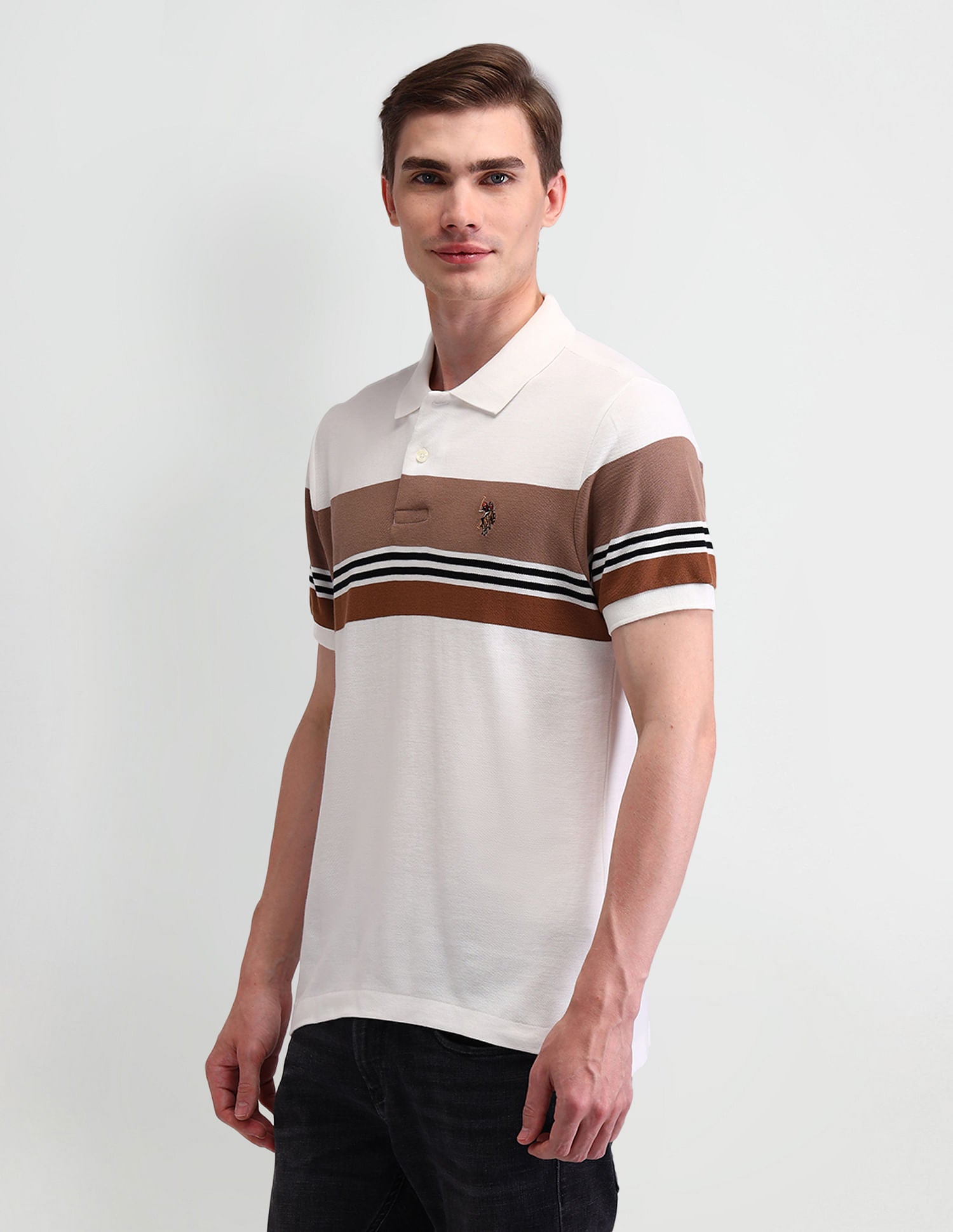 Cotton Muscle Fit Polo Shirt Ivory - U.S. Polo Assn. India | Large