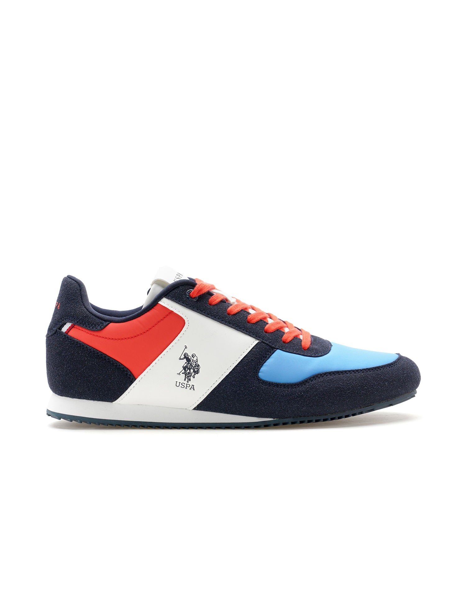 Men Sorrento Multi3 Retro Sneakers Navy, Orange and White - U.S. POLO ASSN. | Large