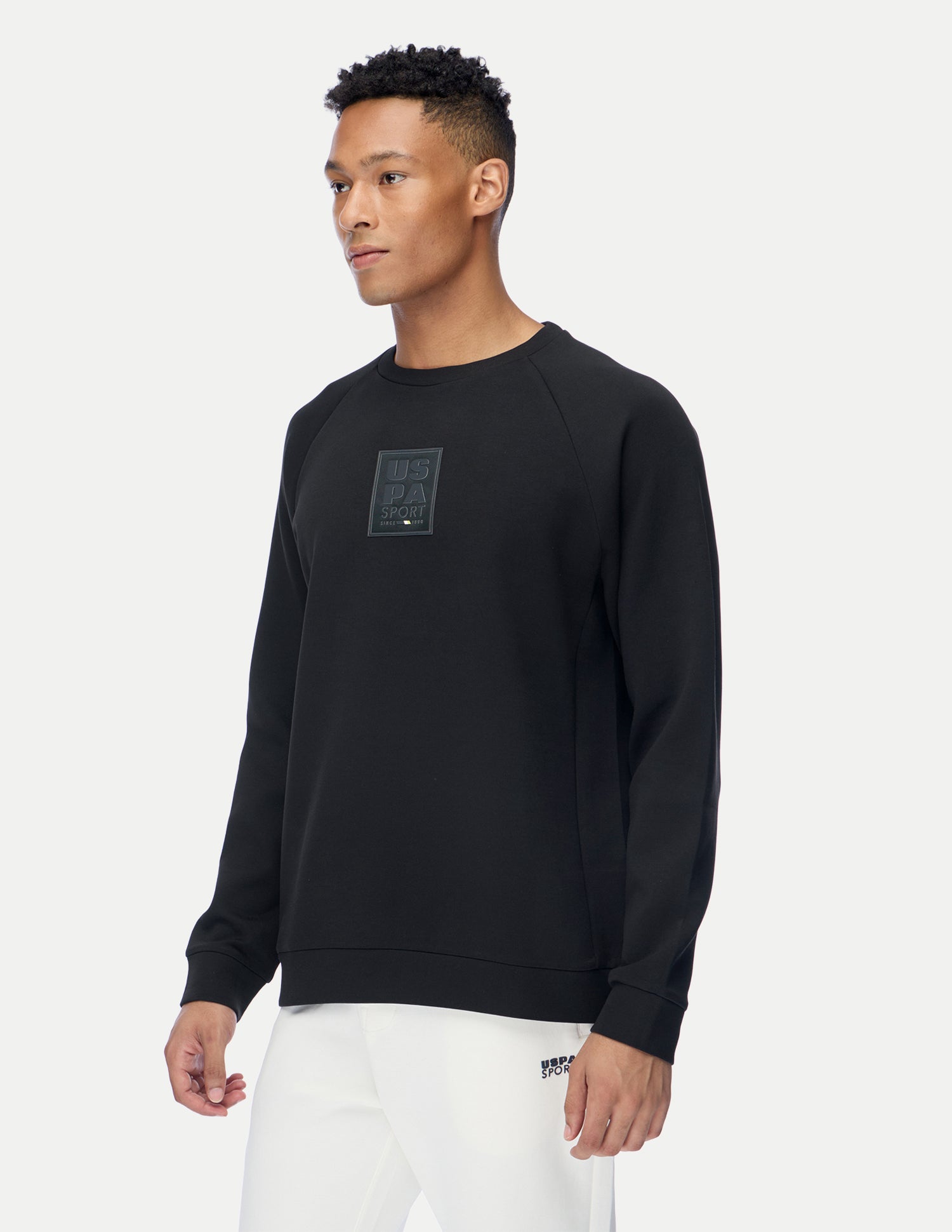 Solid Regular Fit Active Sweatshirt Black - U.S. Polo Assn. India | Large